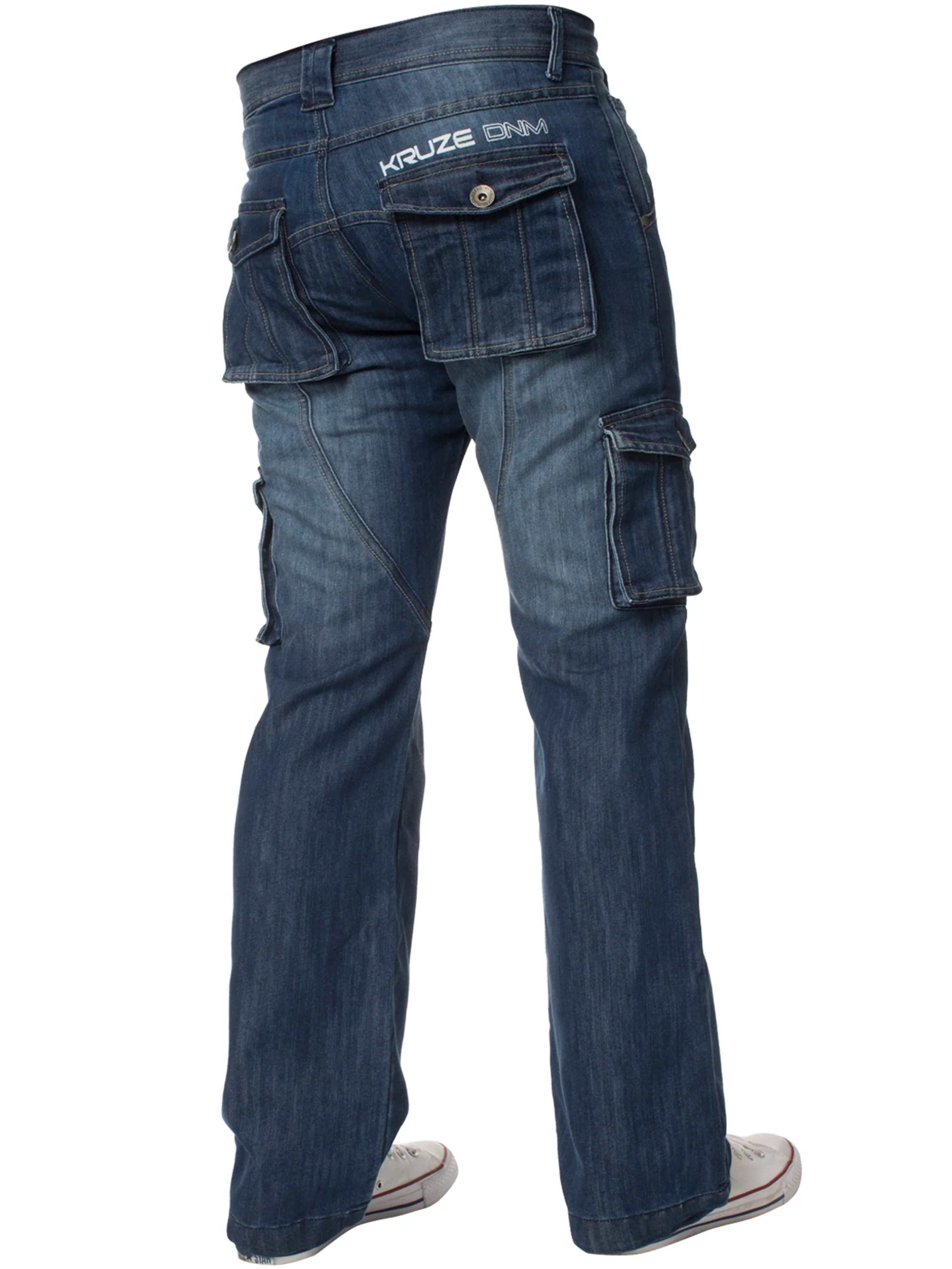 Kruze | Mens Cargo Combat Denim Jeans - Image 17