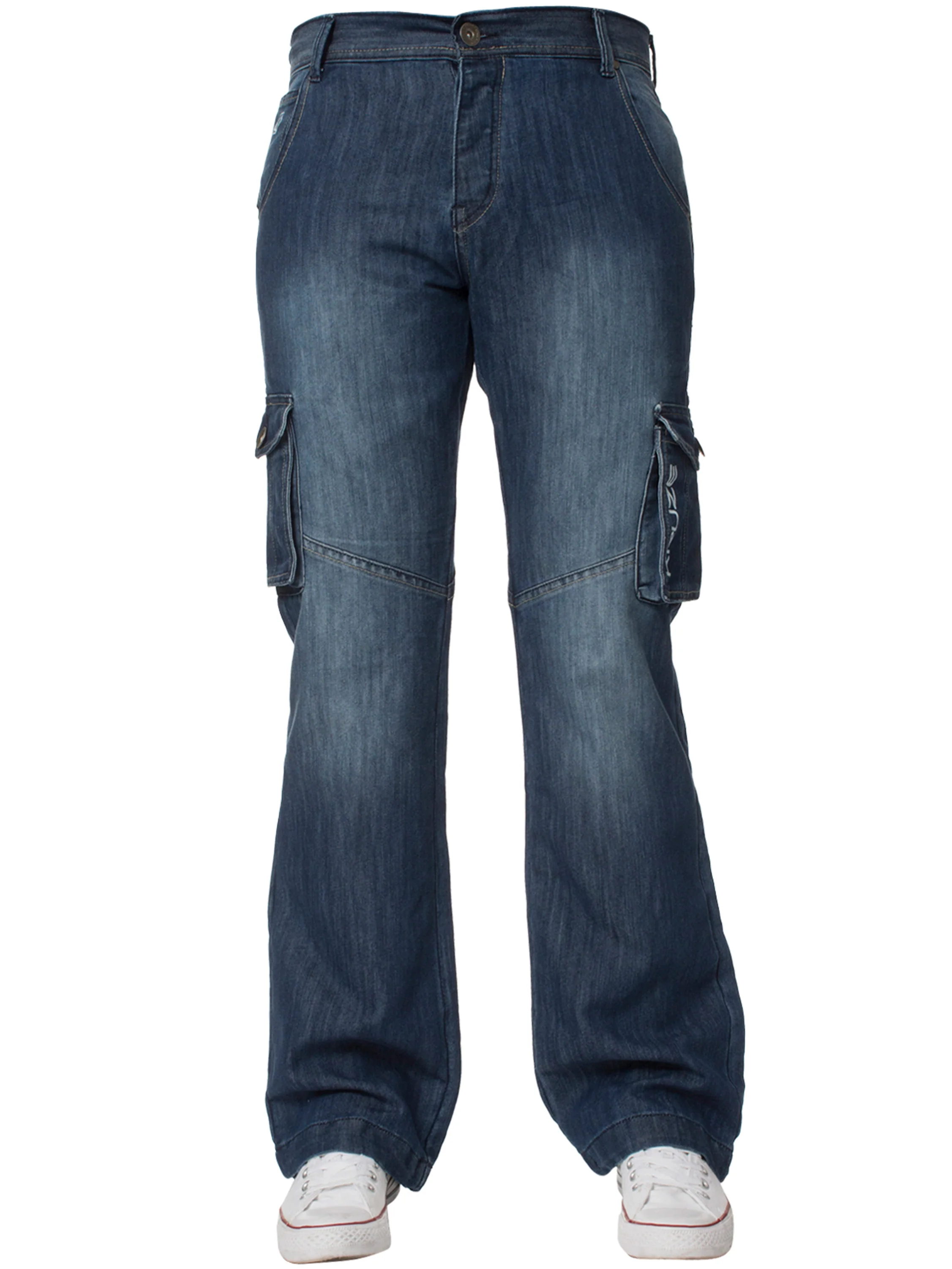 Kruze | Mens Cargo Combat Denim Jeans - Image 18