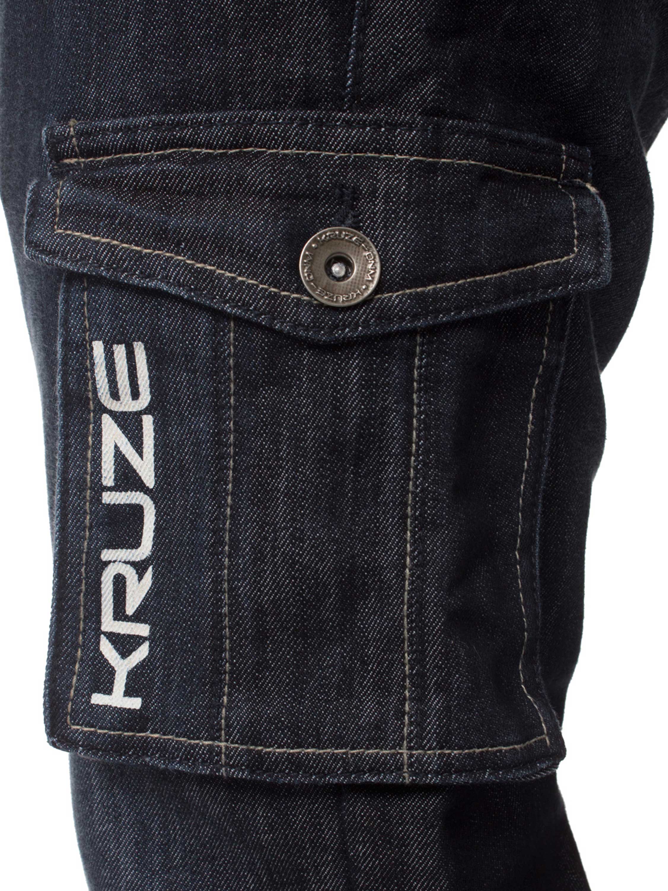 Kruze | Mens Cargo Combat Denim Jeans - Image 7