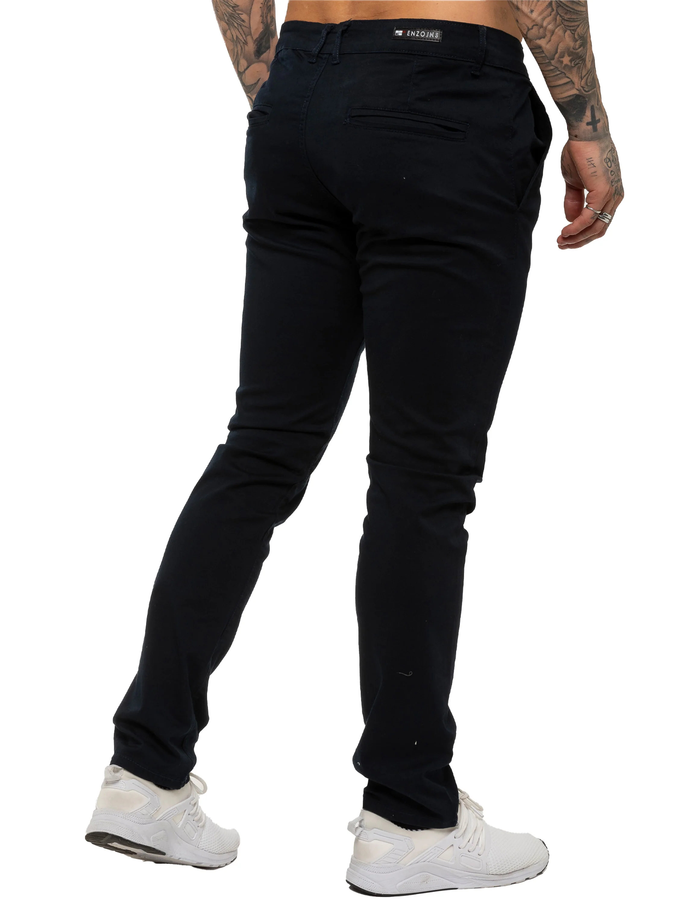 Enzo | Mens Slim Fit Stretch Chino Trousers - Image 12