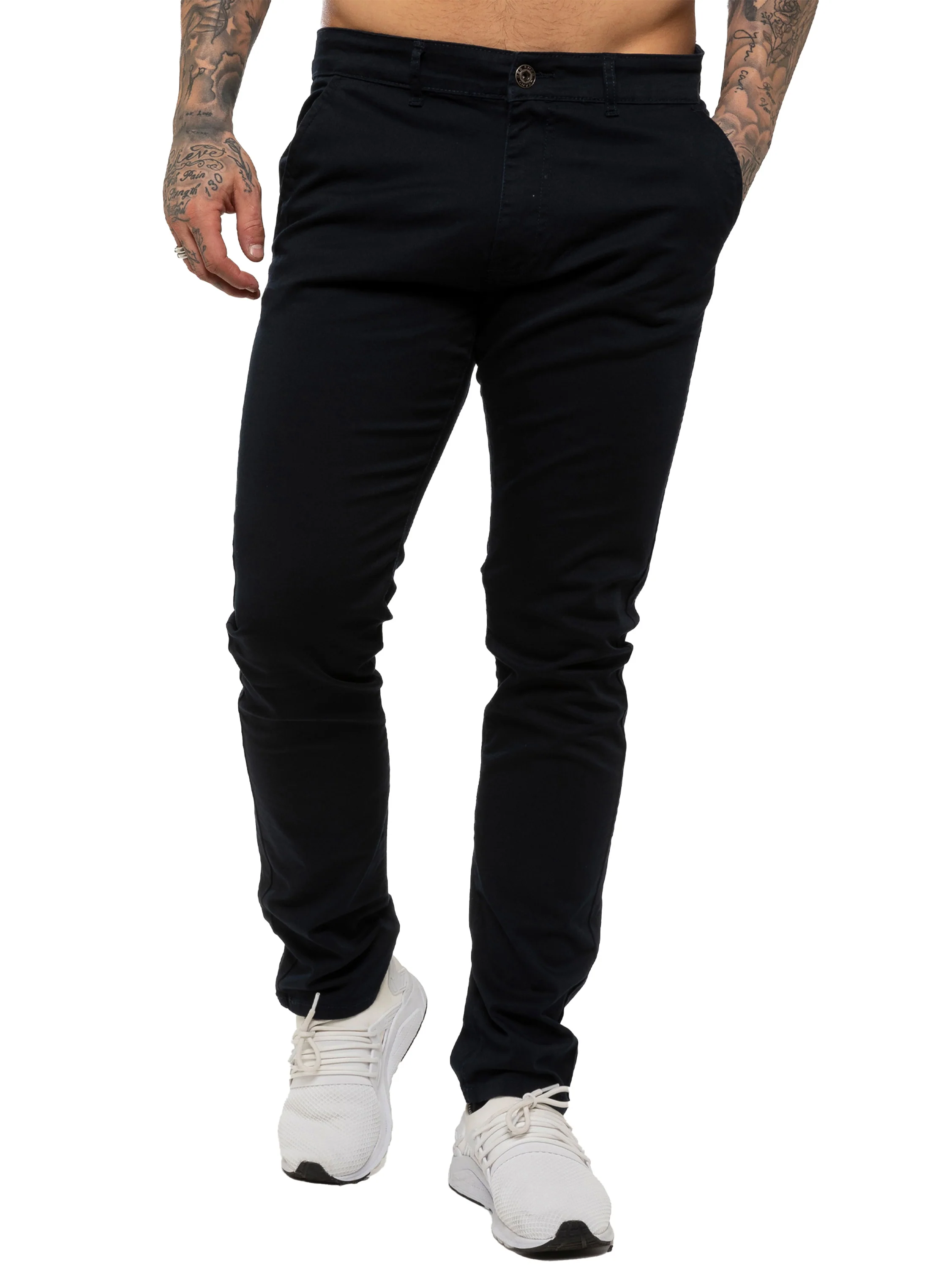 Enzo | Mens Slim Fit Stretch Chino Trousers - Image 13