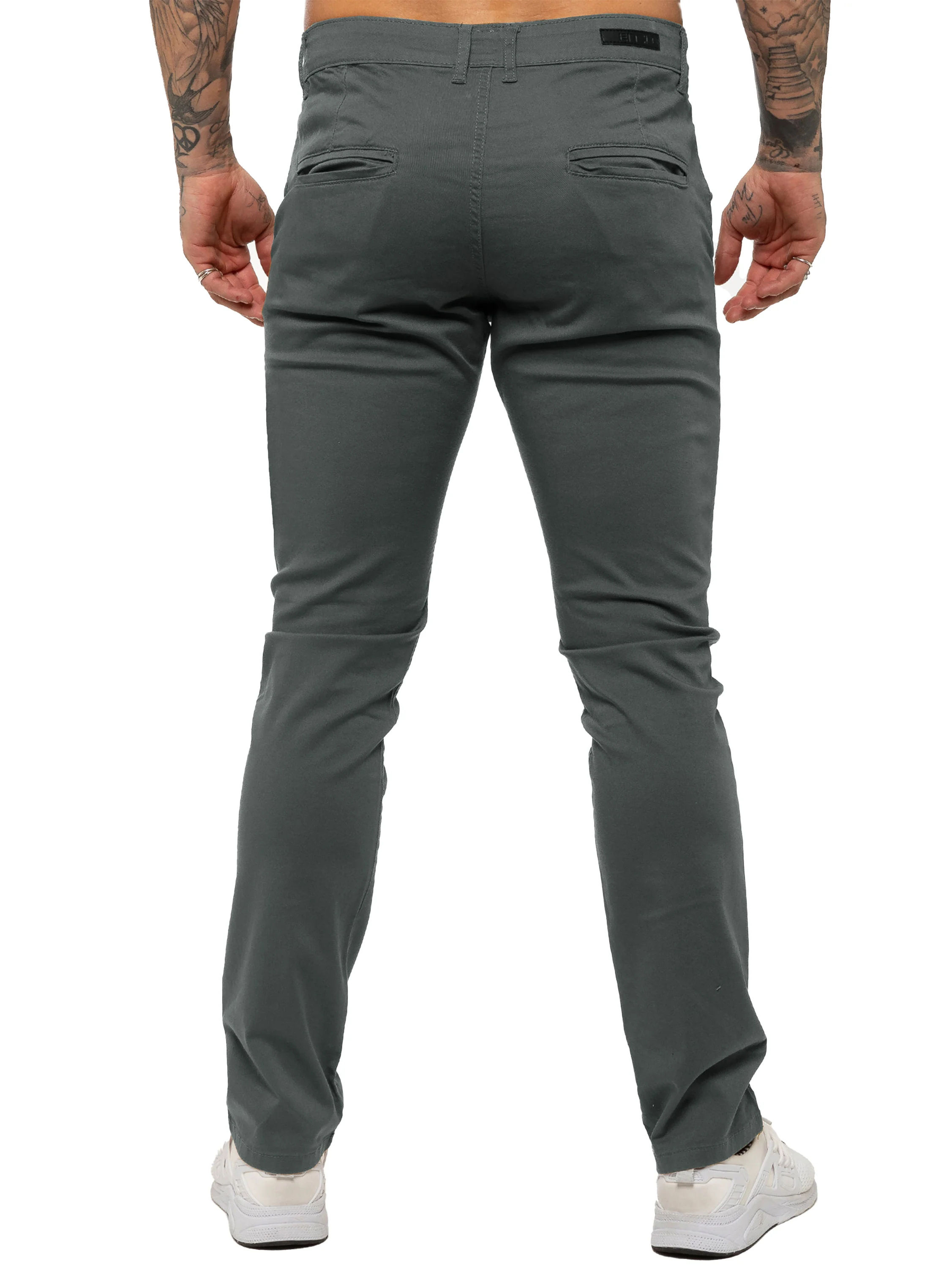 Enzo | Mens Slim Fit Stretch Chino Trousers - Image 3