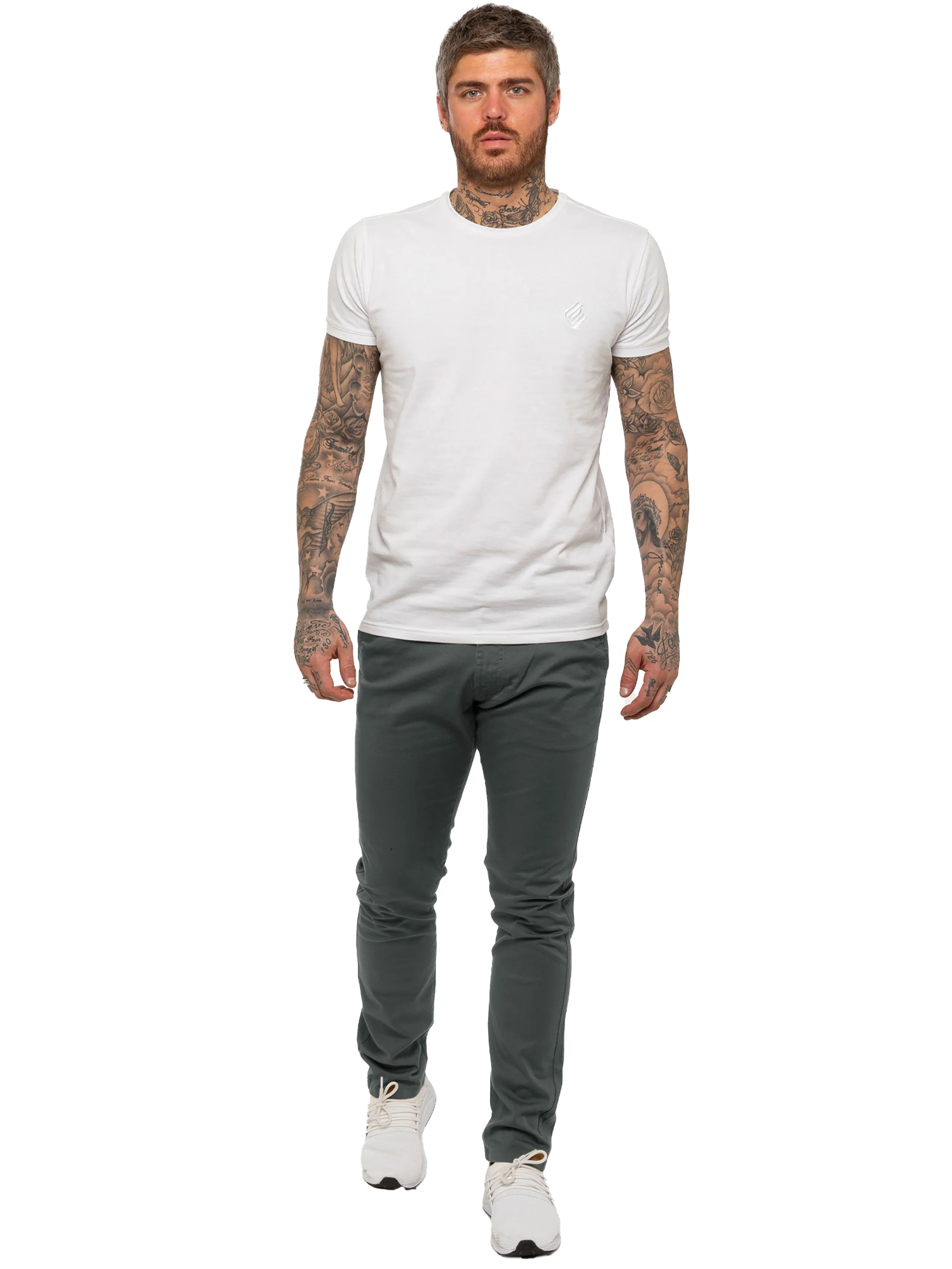 Enzo | Mens Slim Fit Stretch Chino Trousers - Image 4