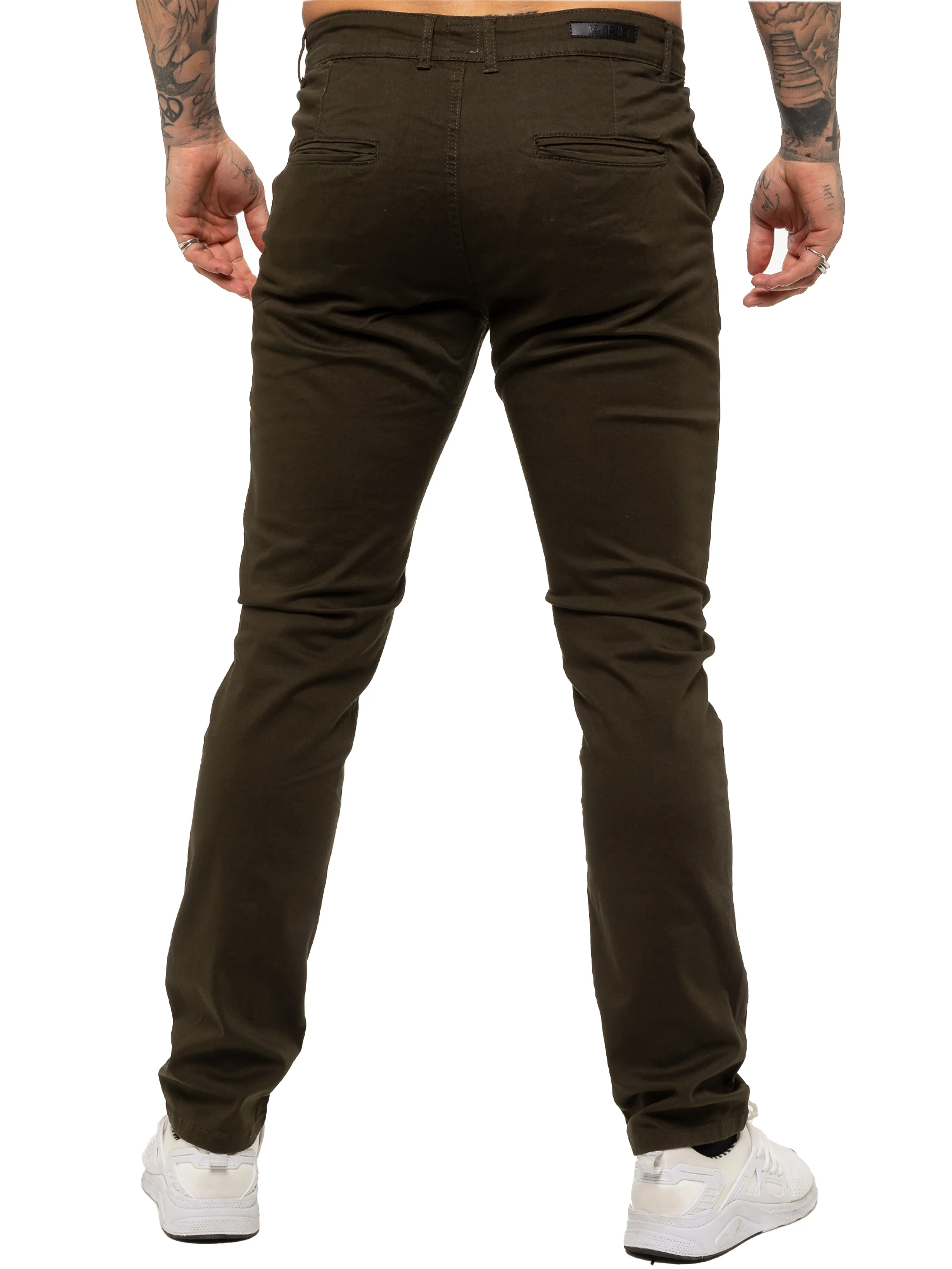 Enzo | Mens Slim Fit Stretch Chino Trousers - Image 6