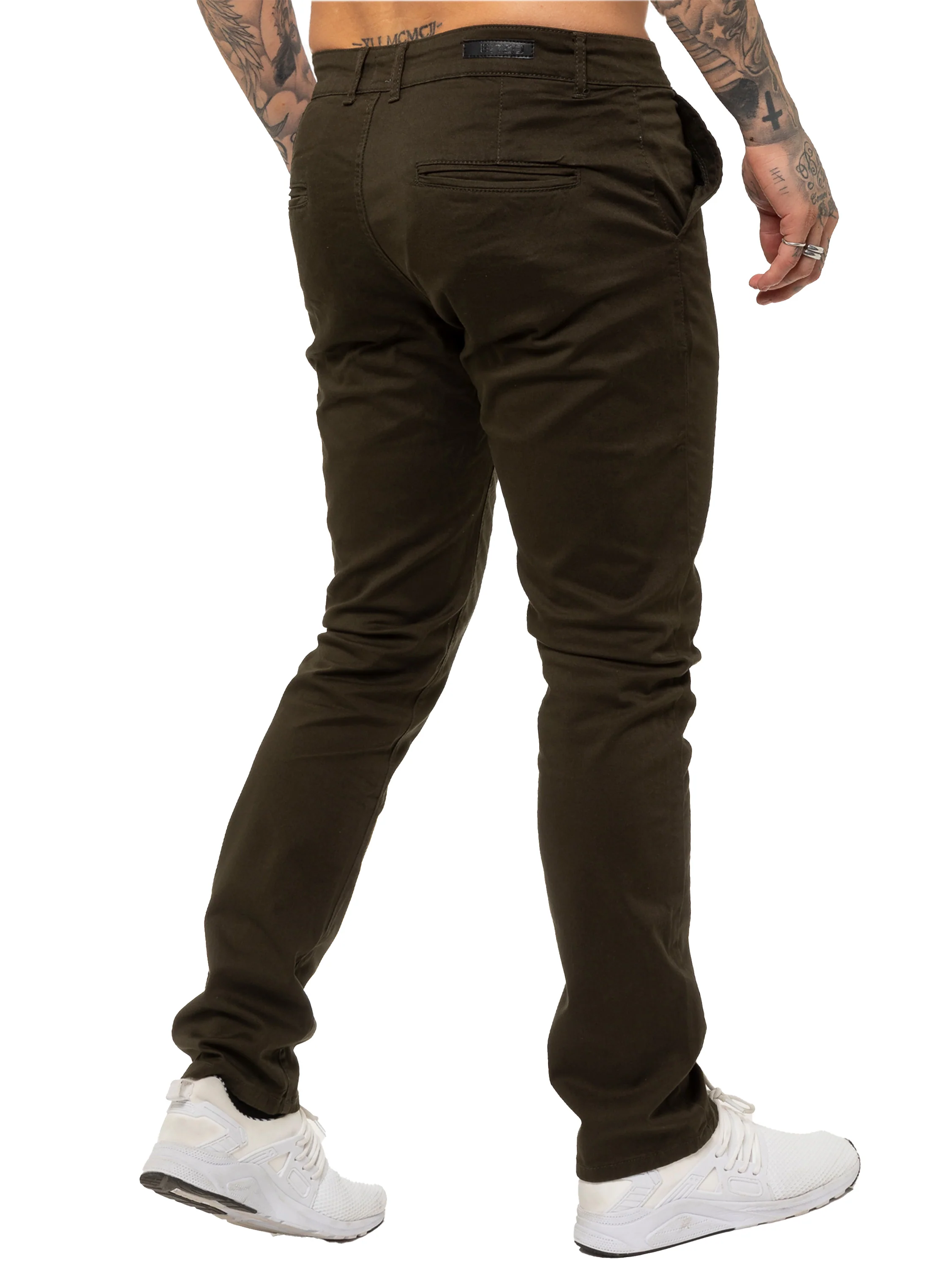 Enzo | Mens Slim Fit Stretch Chino Trousers - Image 7
