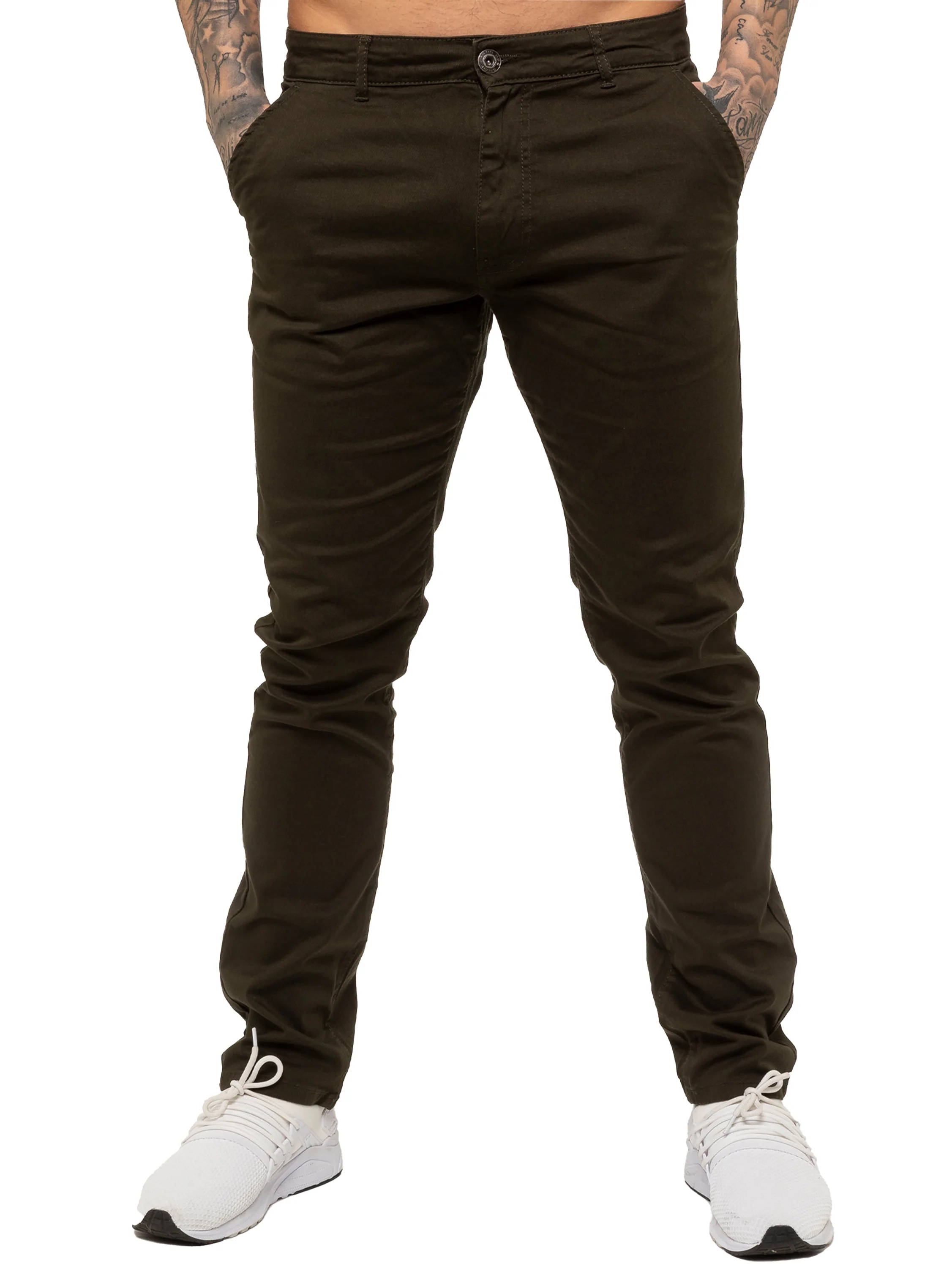 Enzo | Mens Slim Fit Stretch Chino Trousers - Image 8