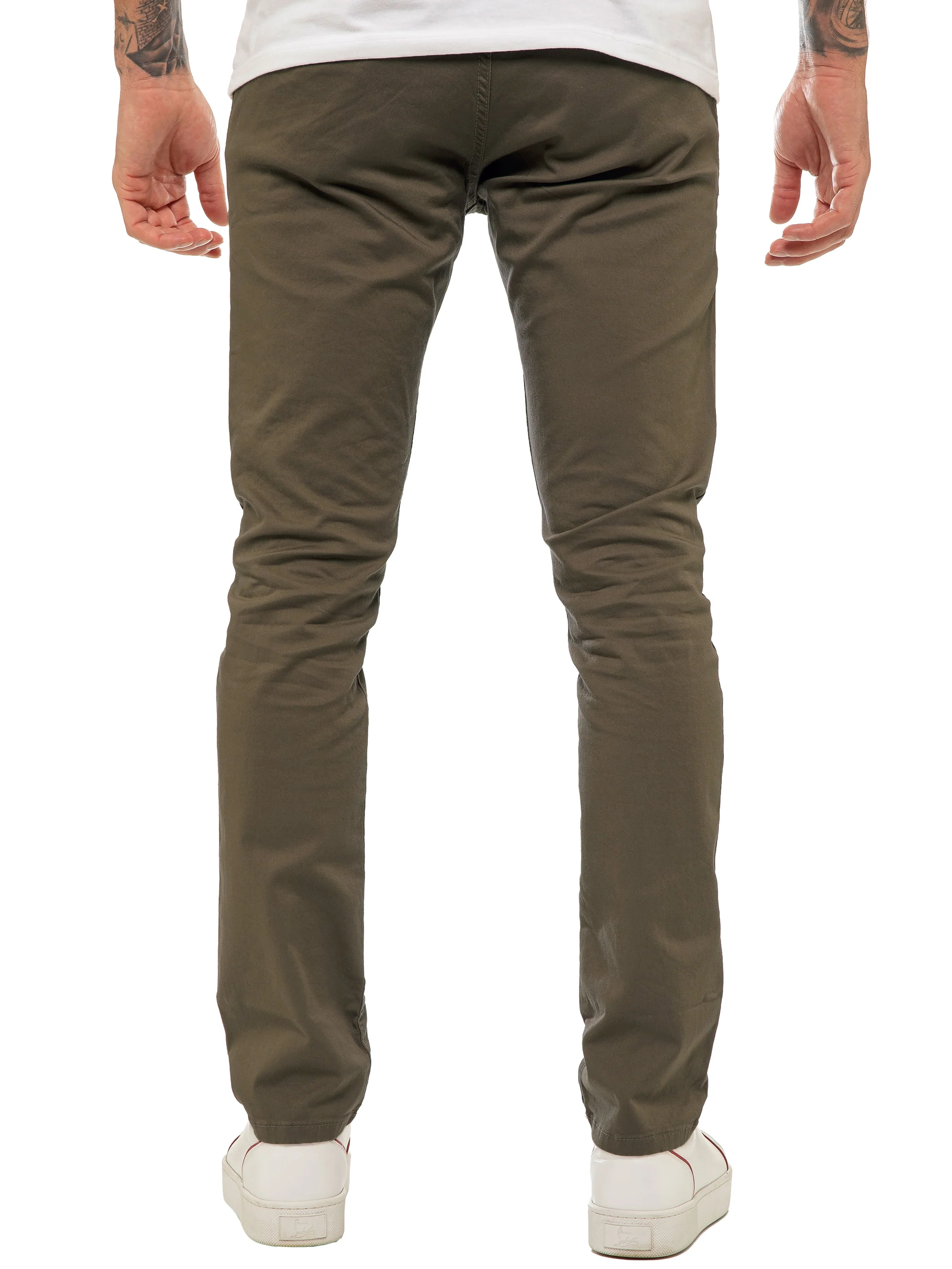 Enzo | Mens Slim Fit Stretch Chino Trousers - Image 10