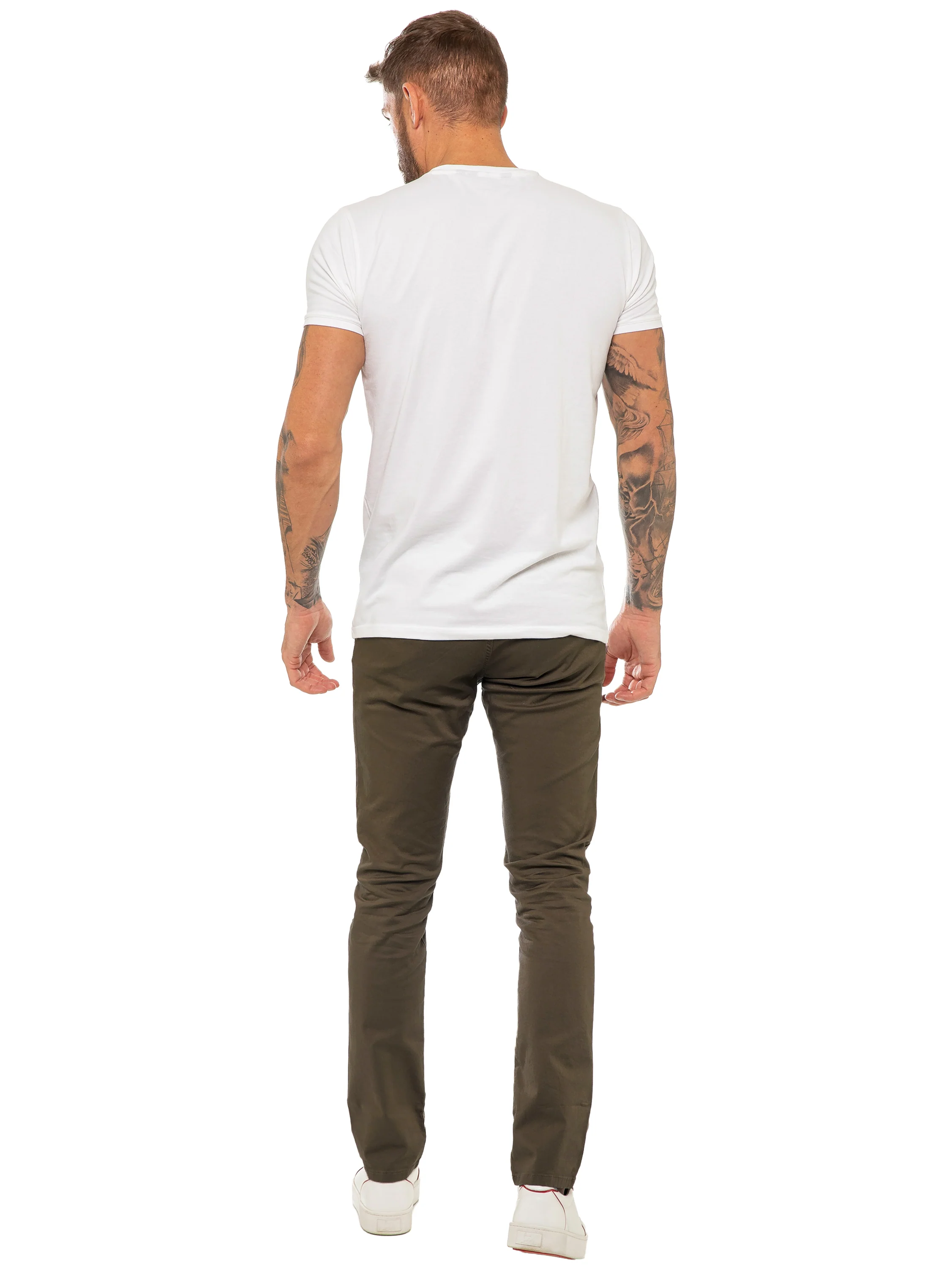 Enzo | Mens Slim Fit Stretch Chino Trousers - Image 13