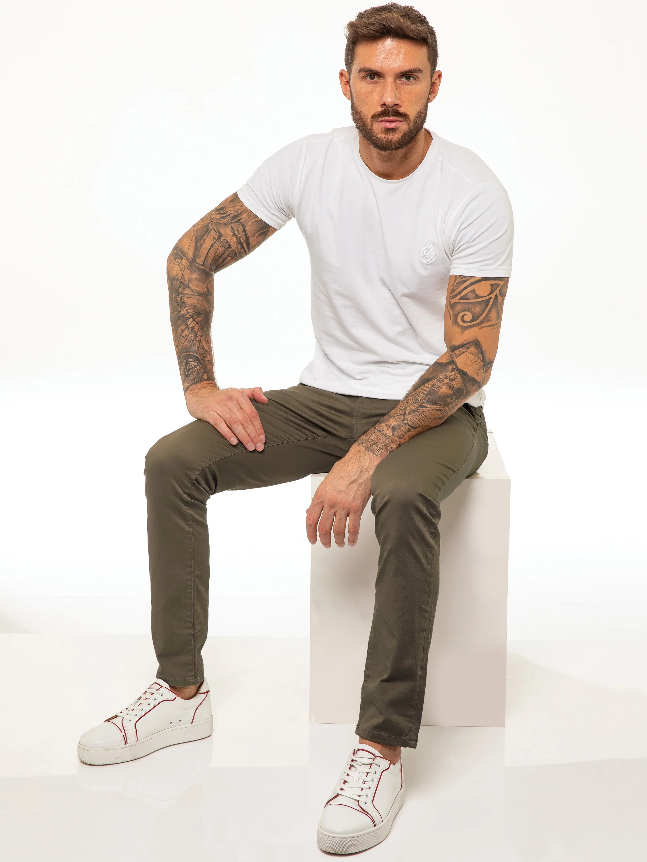Enzo | Mens Slim Fit Stretch Chino Trousers - Image 14
