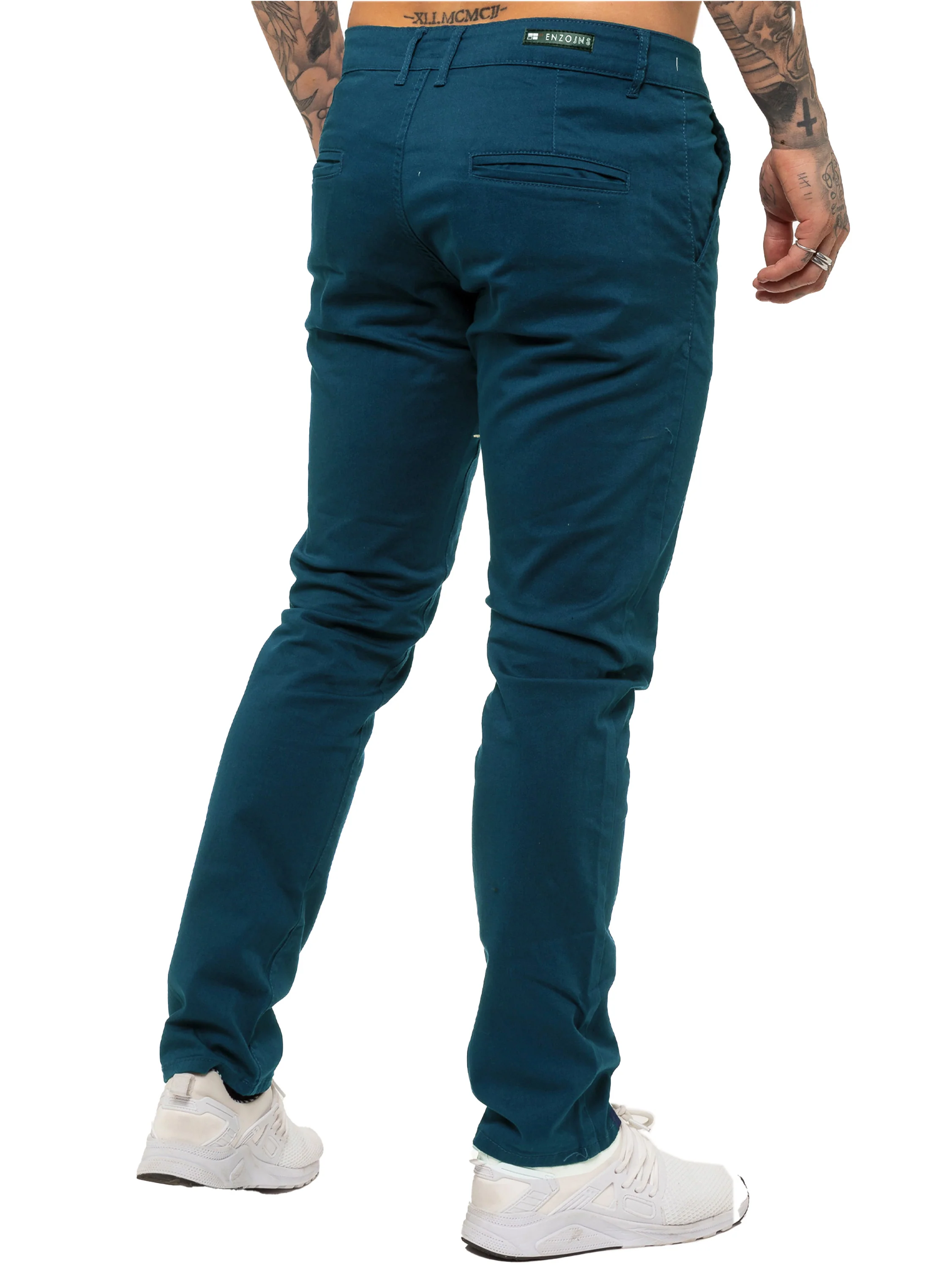 Enzo | Mens Slim Fit Stretch Chino Trousers - Image 17