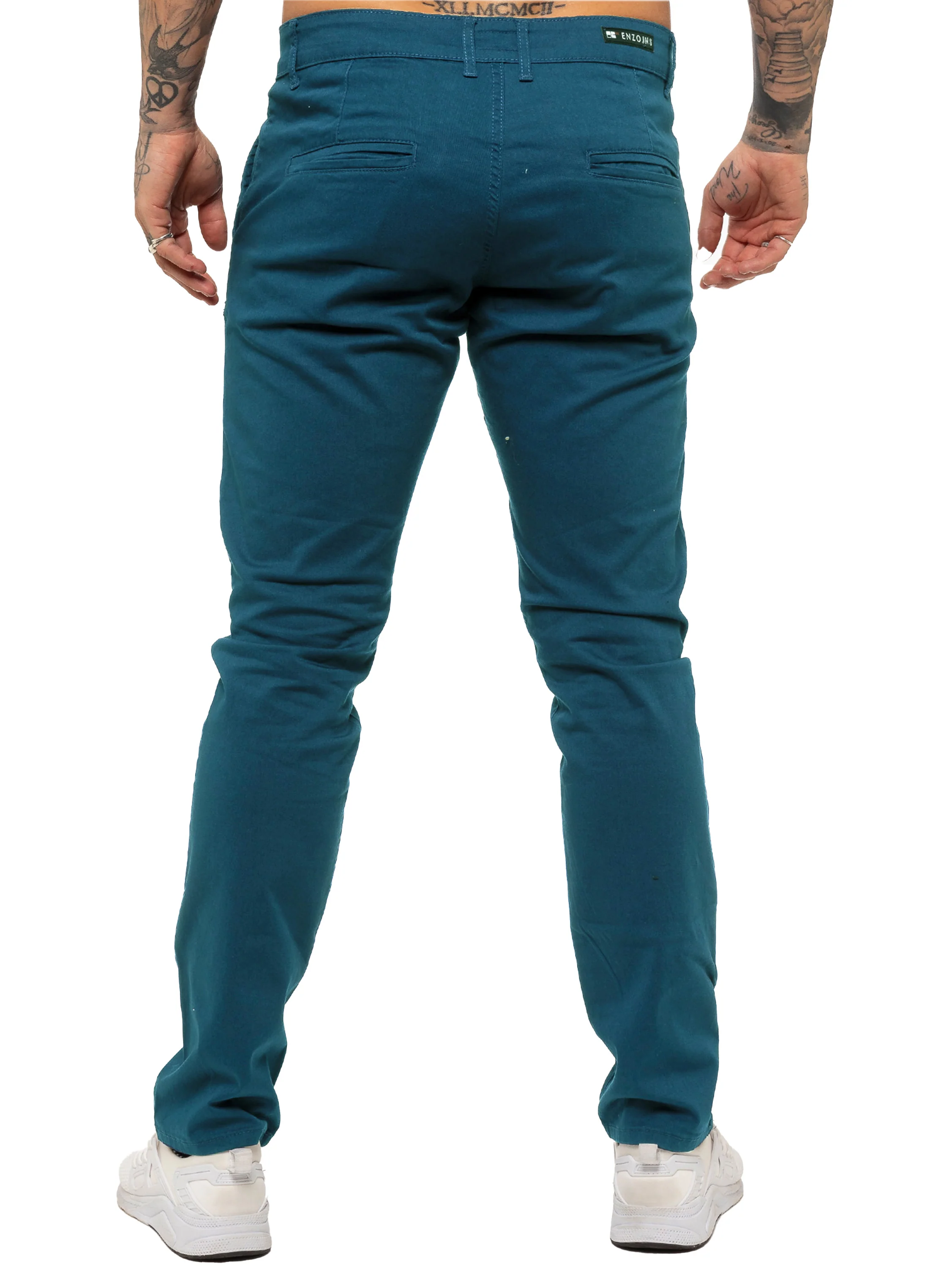 Enzo | Mens Slim Fit Stretch Chino Trousers - Image 18