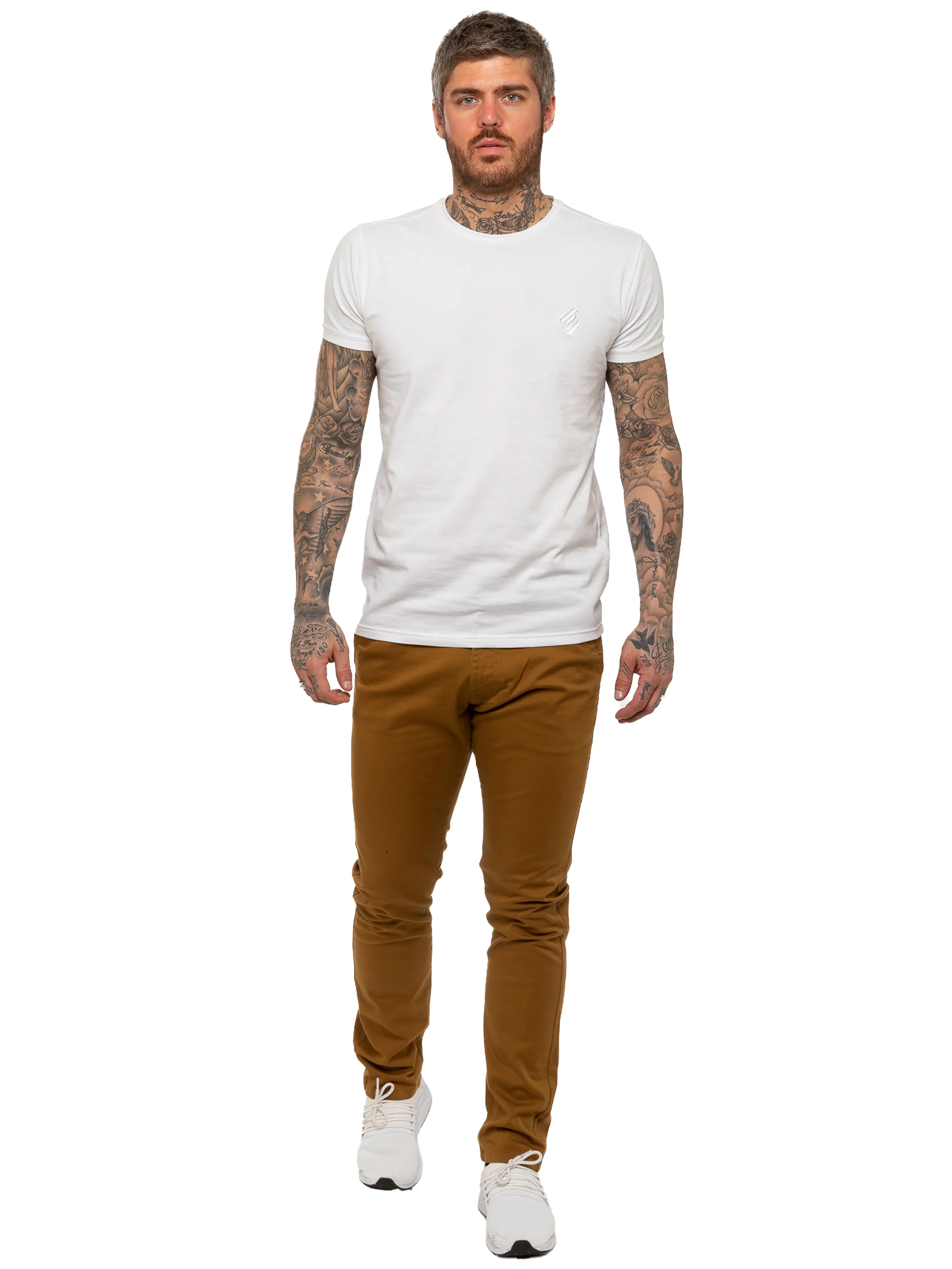 Enzo | Mens Slim Fit Stretch Chino Trousers - Image 5