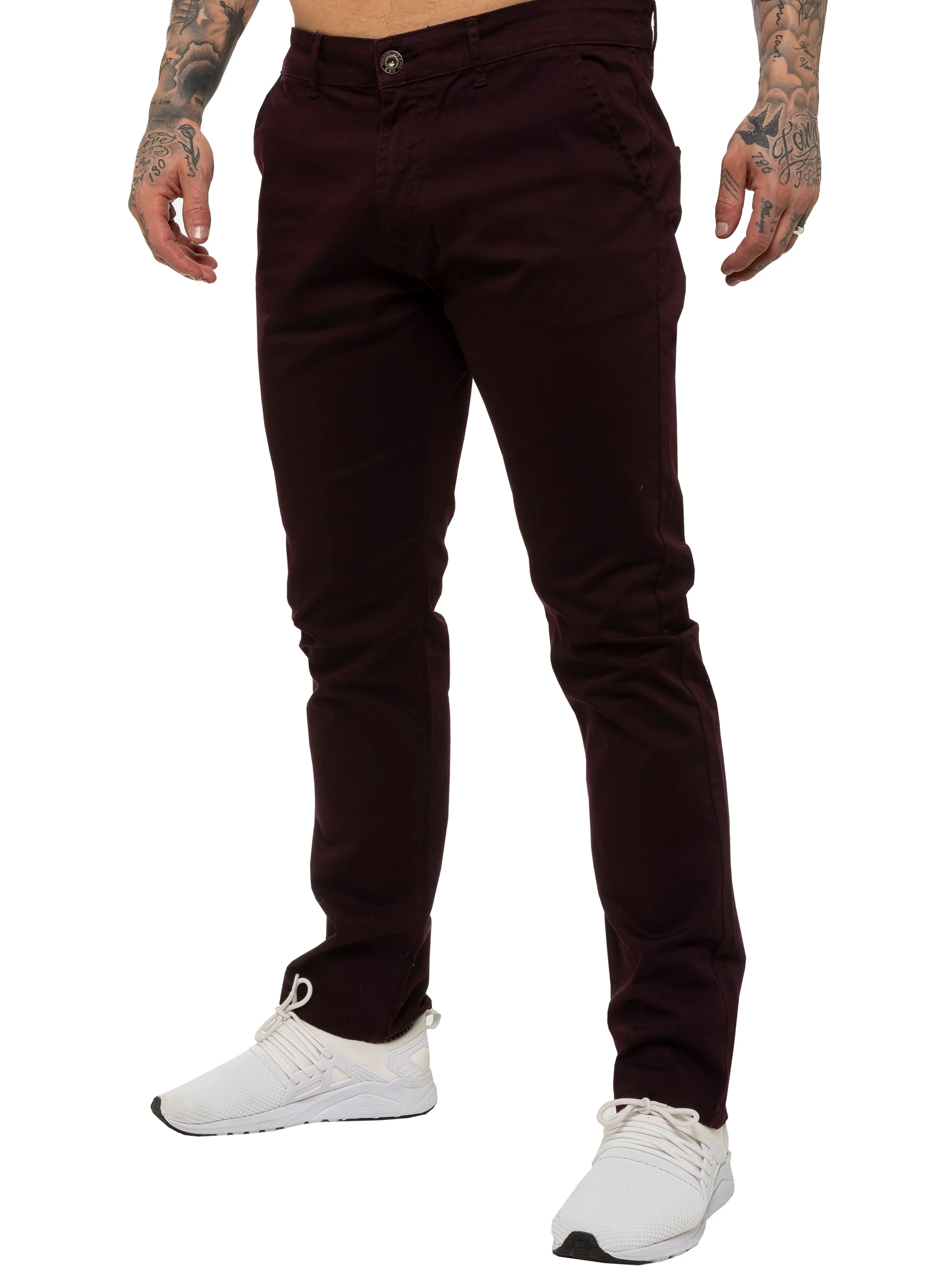 Enzo | Mens Slim Fit Stretch Chino Trousers - Image 21
