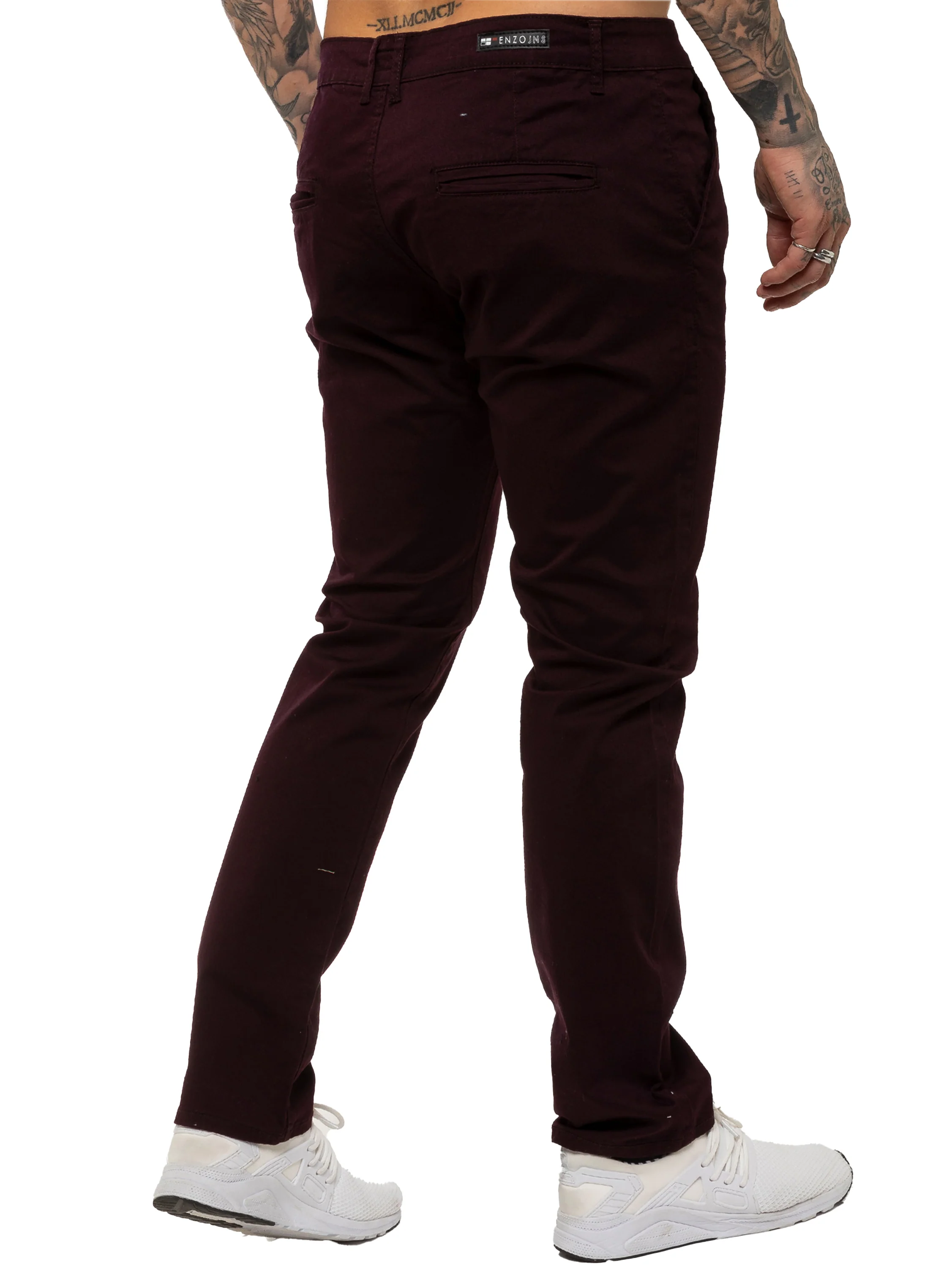 Enzo | Mens Slim Fit Stretch Chino Trousers - Image 22