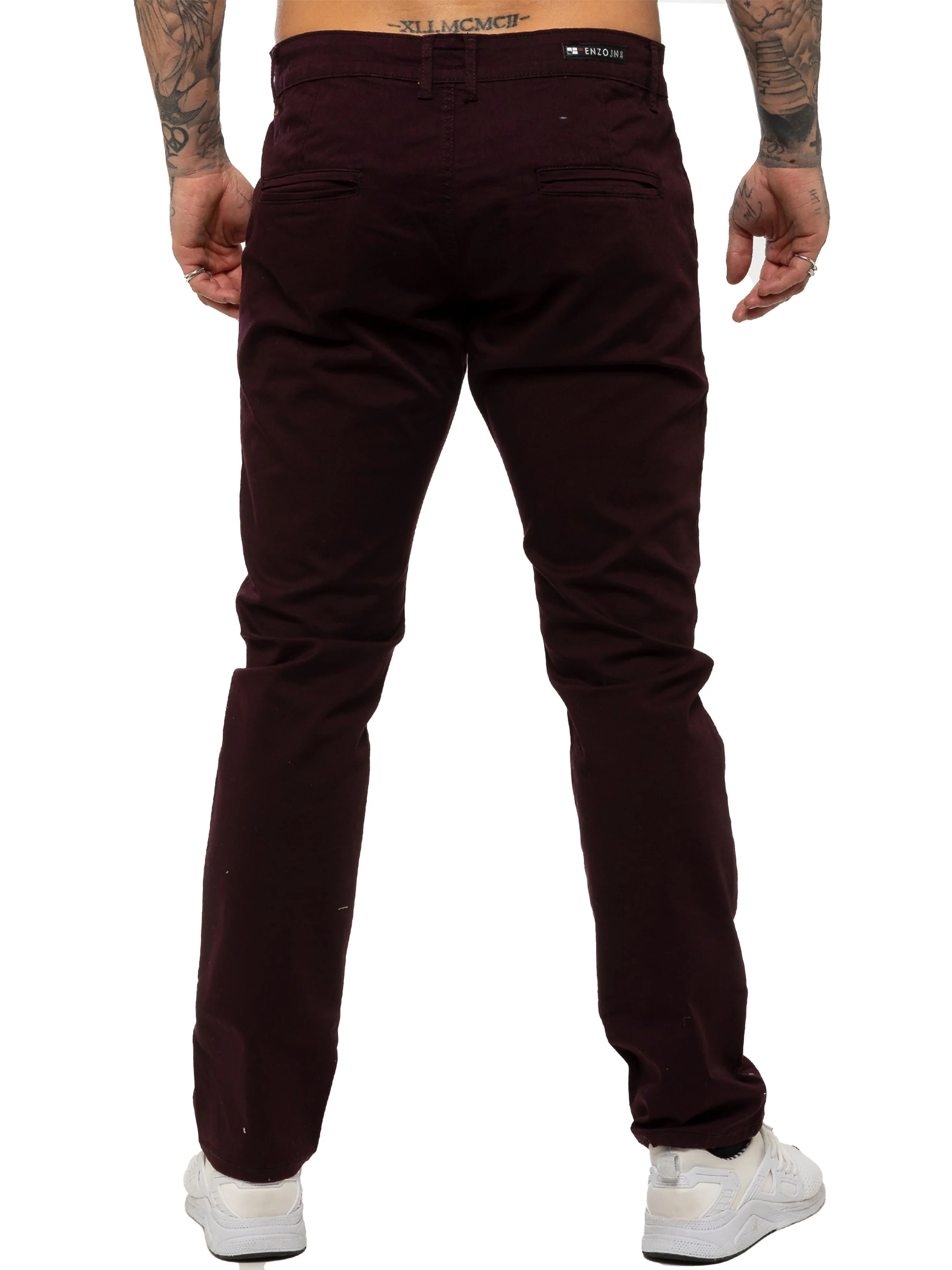 Enzo | Mens Slim Fit Stretch Chino Trousers - Image 23