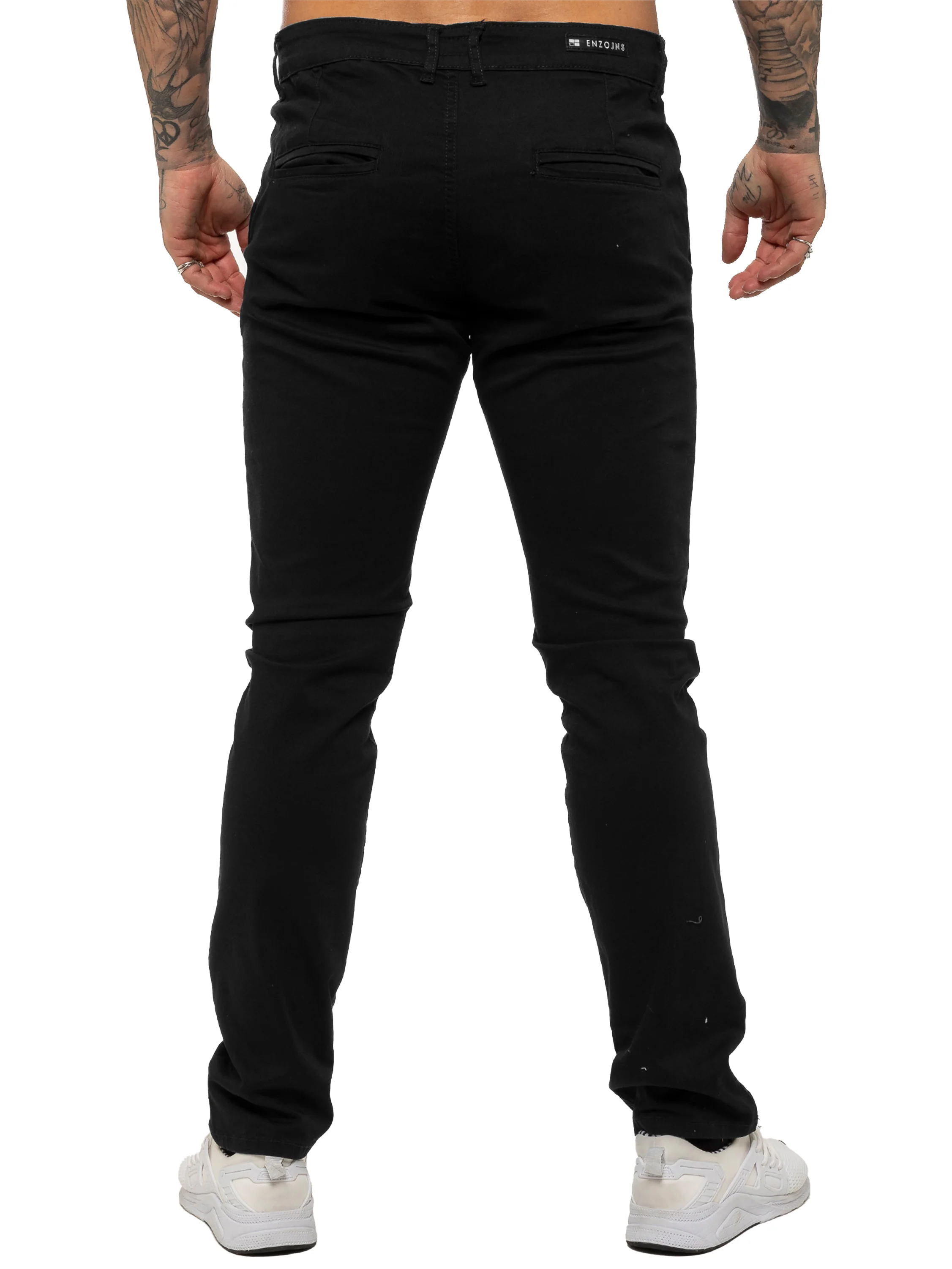 Enzo | Mens Slim Fit Stretch Chino Trousers - Image 4