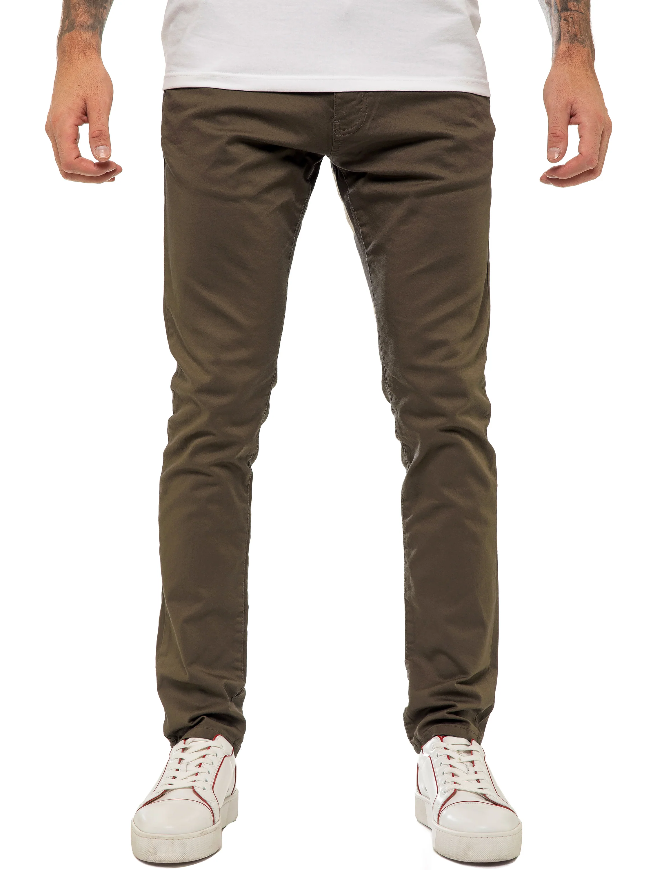 Enzo | Mens Slim Fit Stretch Chino Trousers - Image 8
