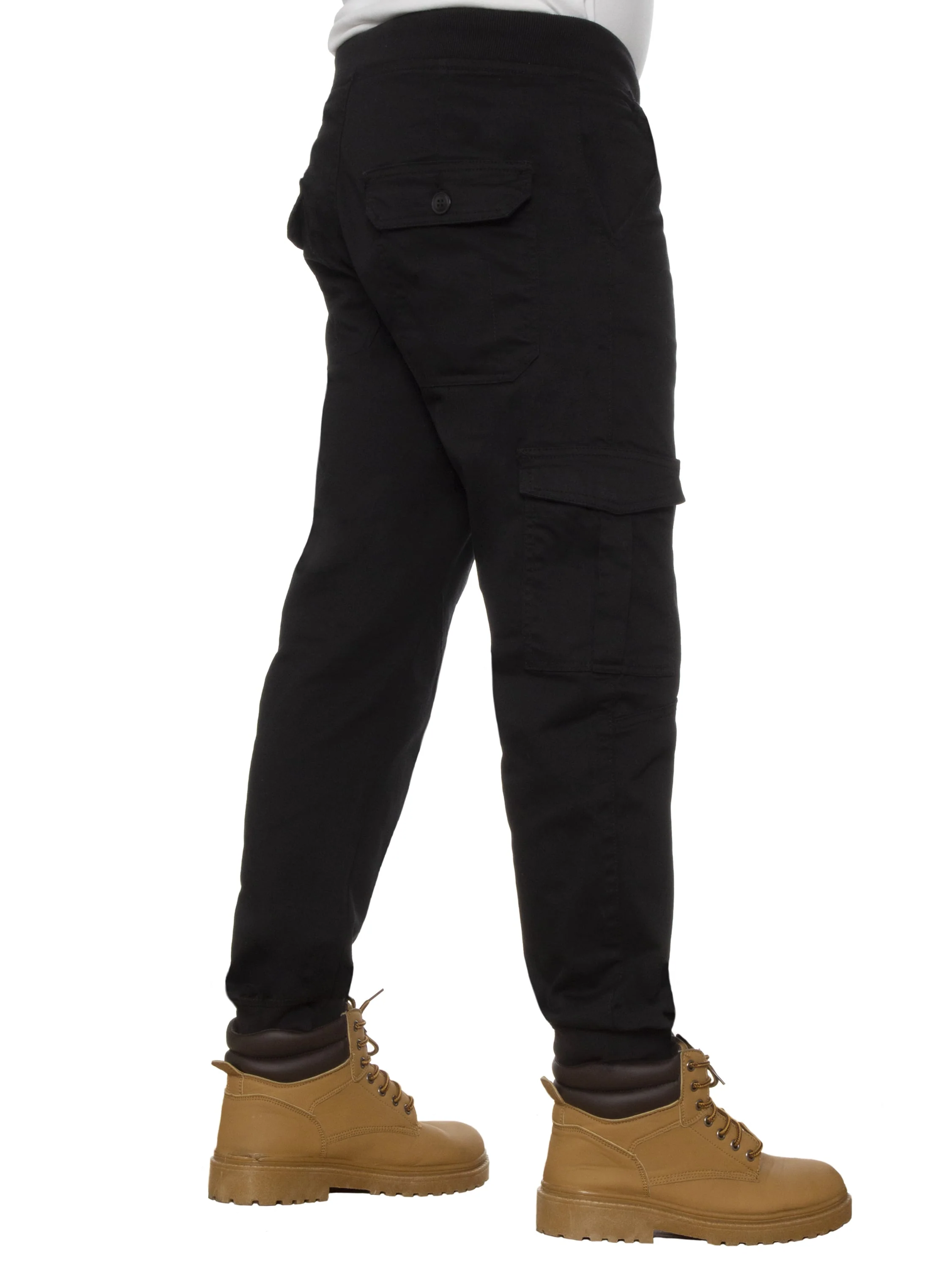 Mens Cuffed Combat Basic Jeans | Enzo Designer Menswear - Image 4