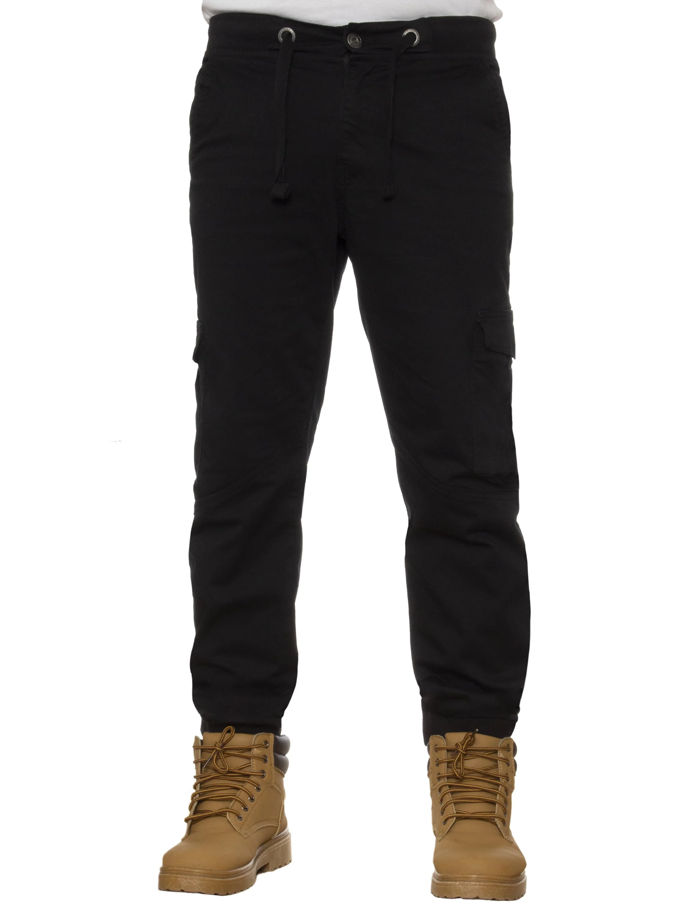 Mens Cuffed Combat Basic Jeans | Enzo Designer Menswear - Image 5