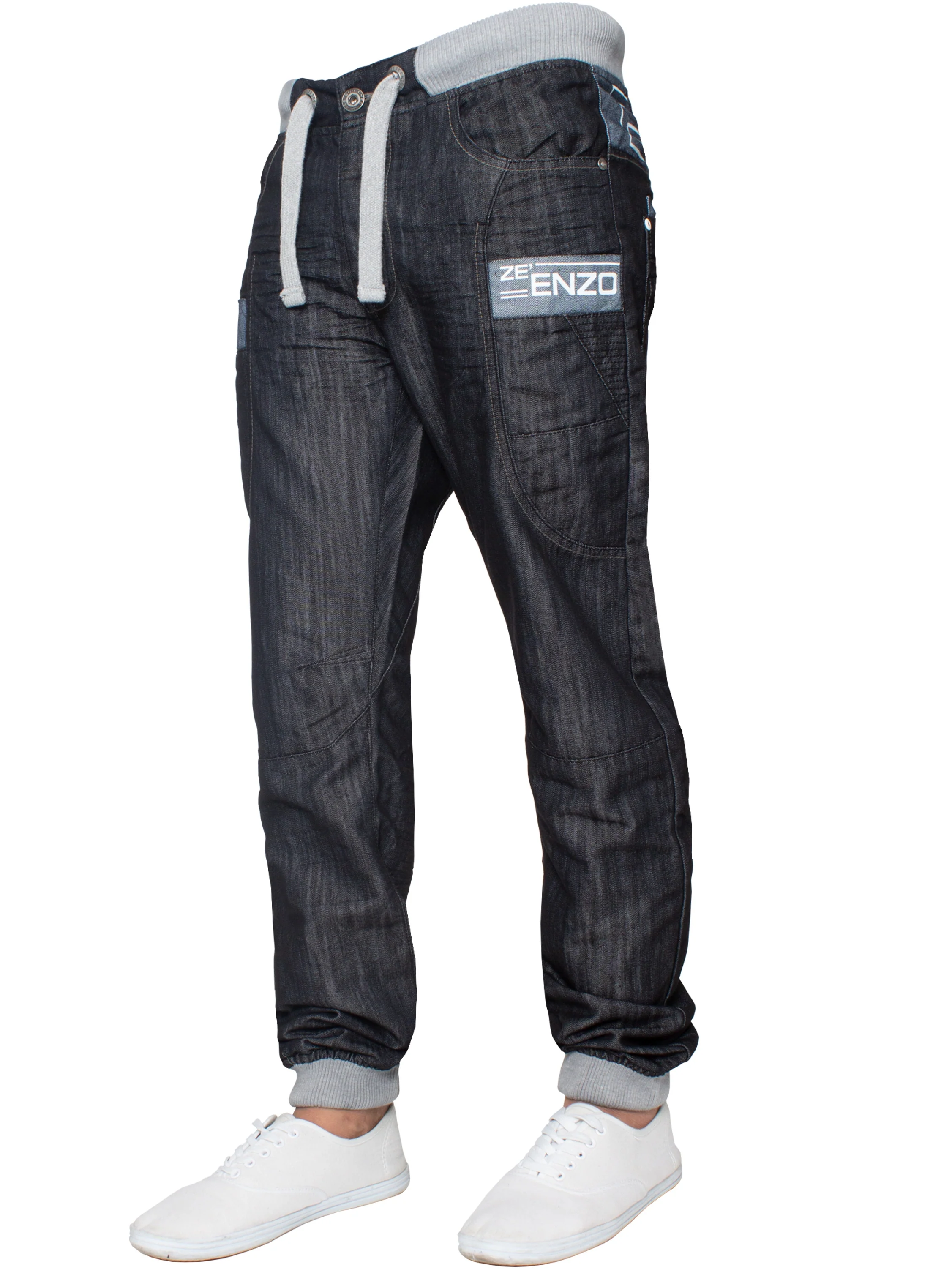 Mens Cuffed Fit Denim Jeans | Enzo Designer Menswear - Image 13