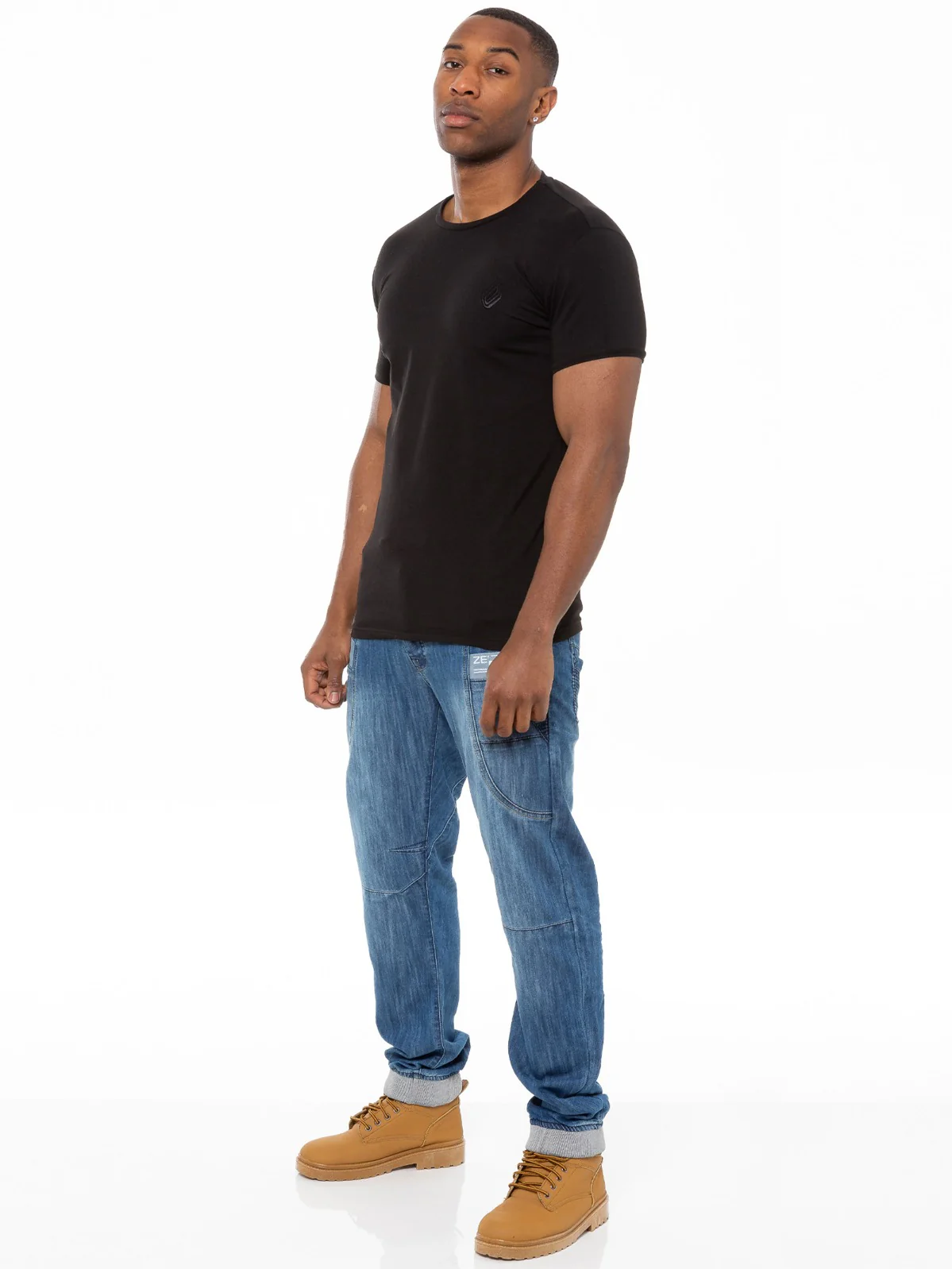 Mens Cuffed Fit Denim Jeans | Enzo Designer Menswear - Image 6