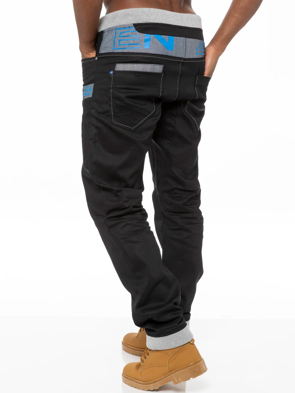 Mens Cuffed Fit Denim Jeans | Enzo Designer Menswear - Image 8