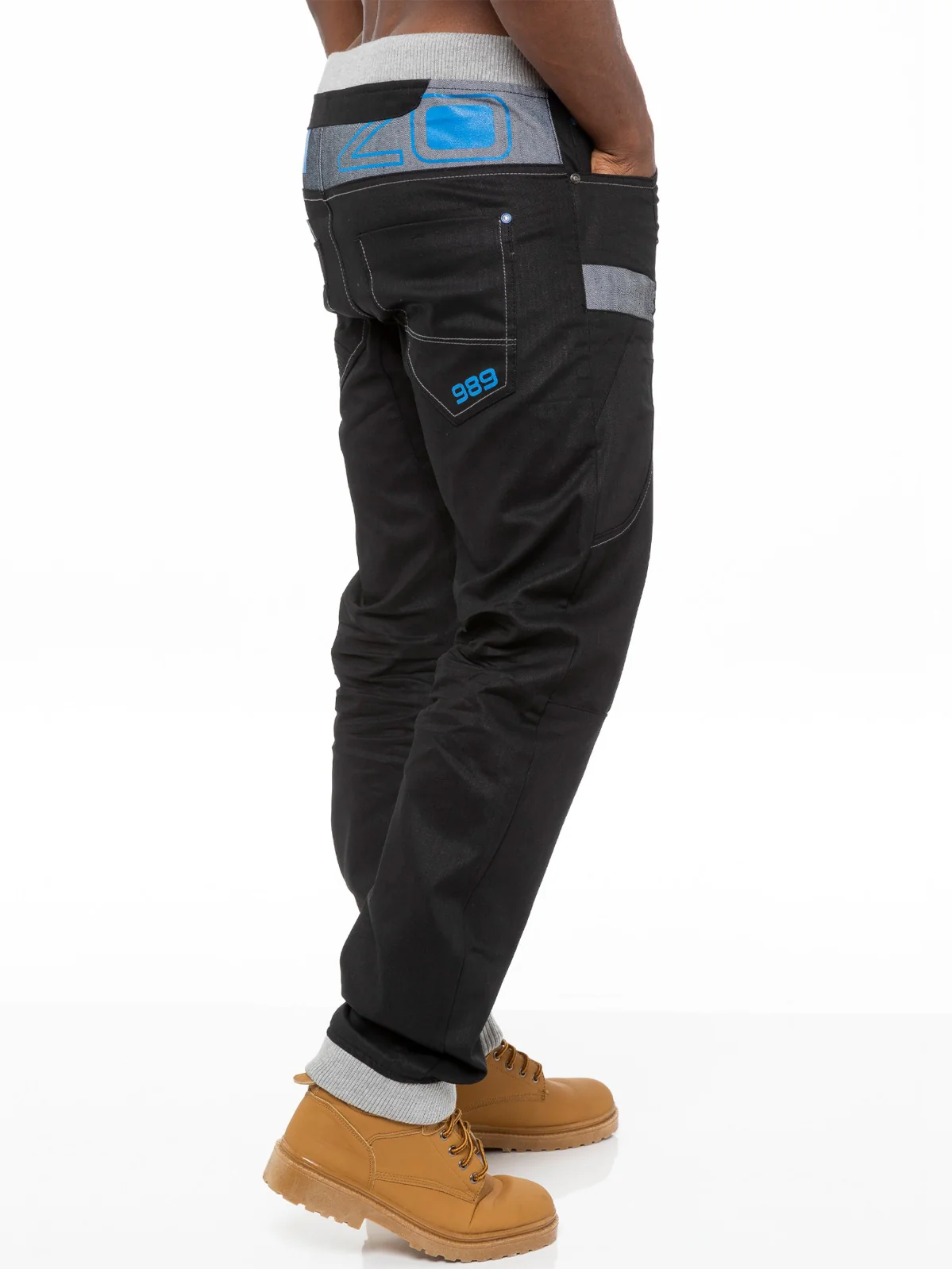 Mens Cuffed Fit Denim Jeans | Enzo Designer Menswear - Image 9