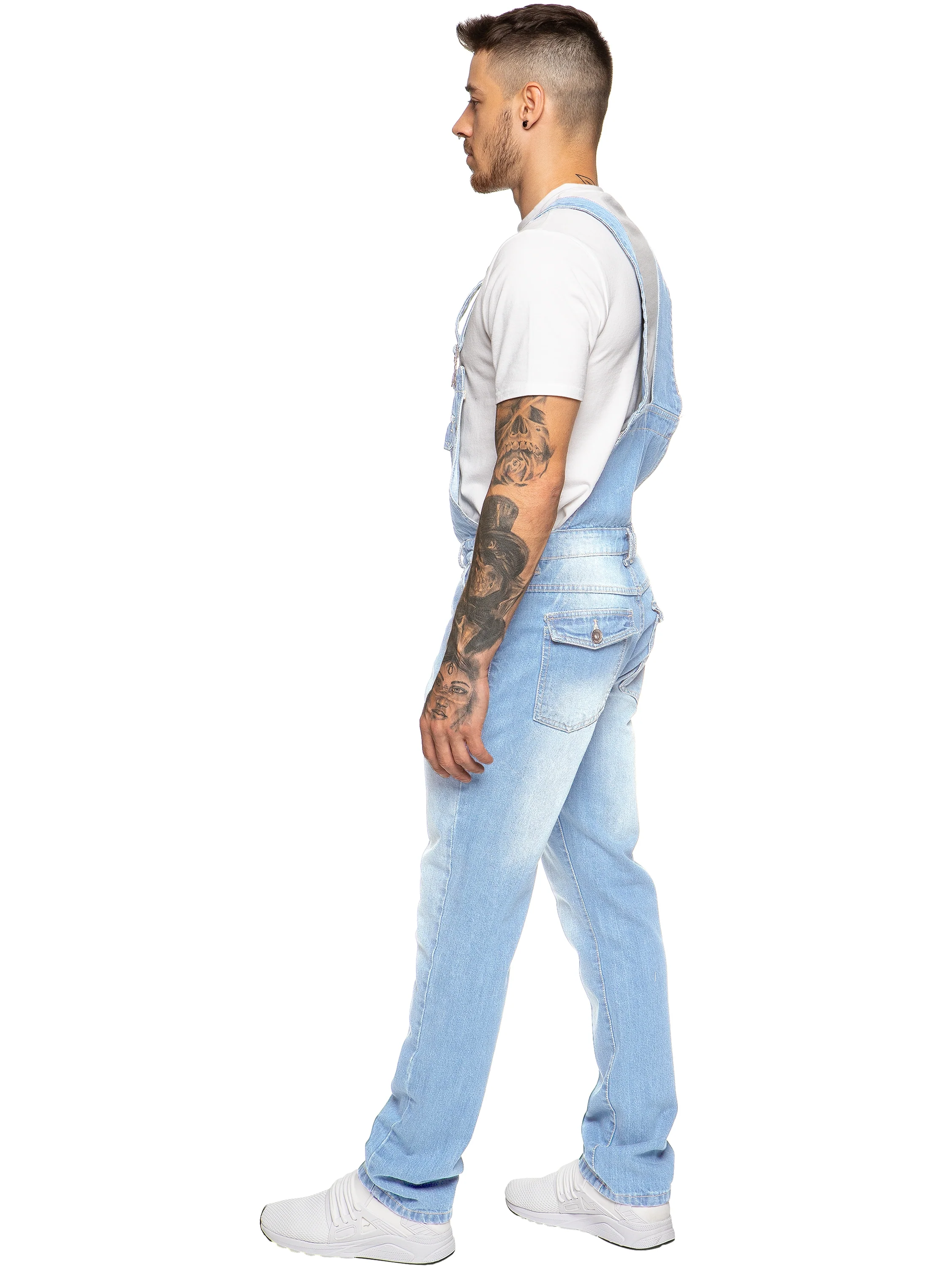 Mens Fashionable Denim Overall Dungarees | Enzo Designer Menswear - Image 10