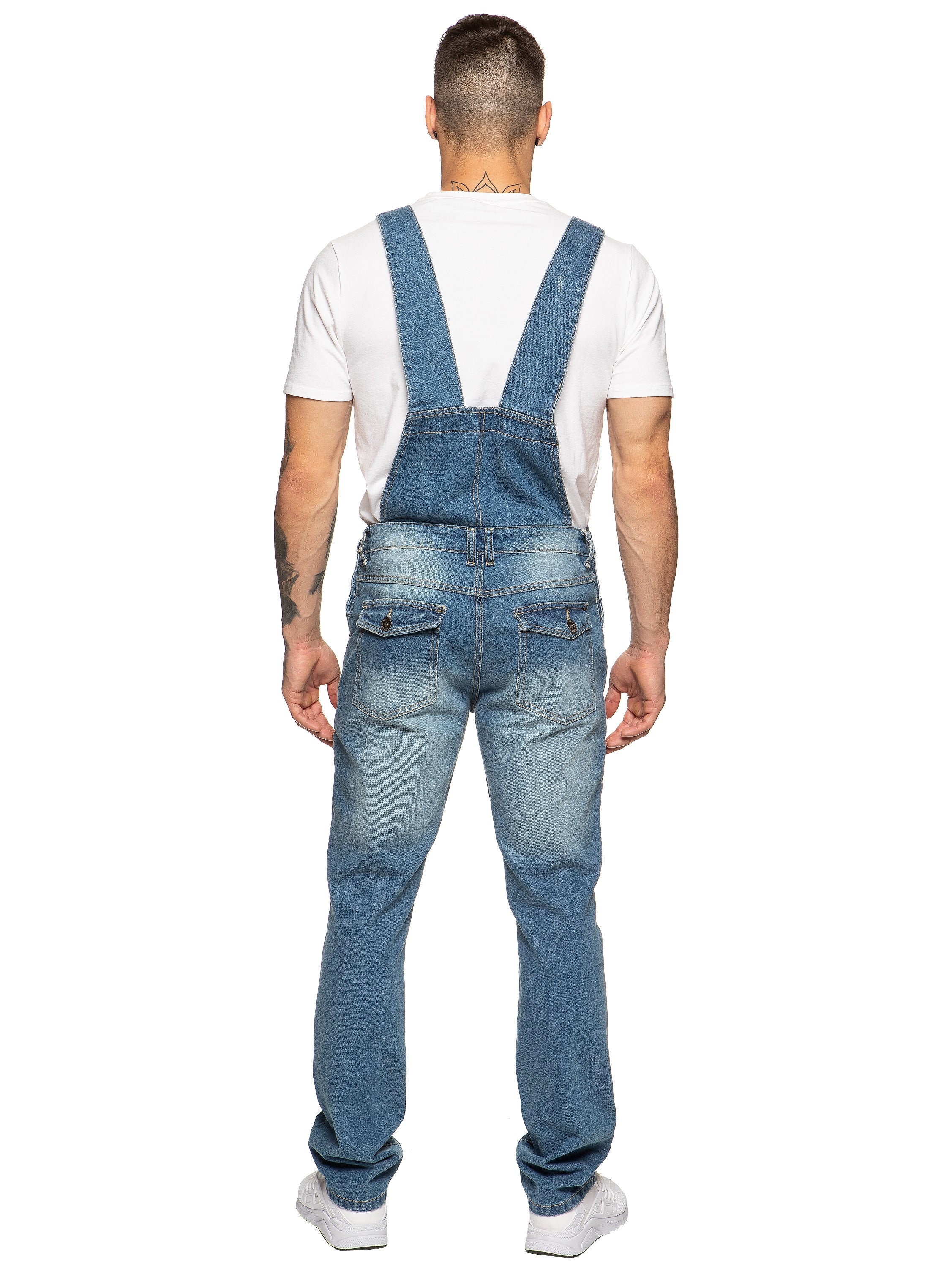 Mens Fashionable Denim Overall Dungarees | Enzo Designer Menswear - Image 3