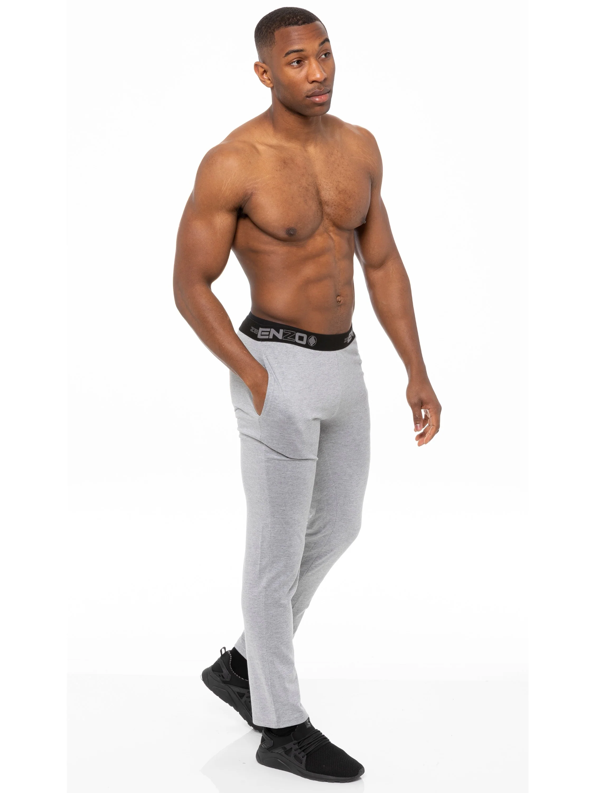 Mens Jacquard Waistline Lounge Pant Joggers | Enzo Designer Menswear - Image 4
