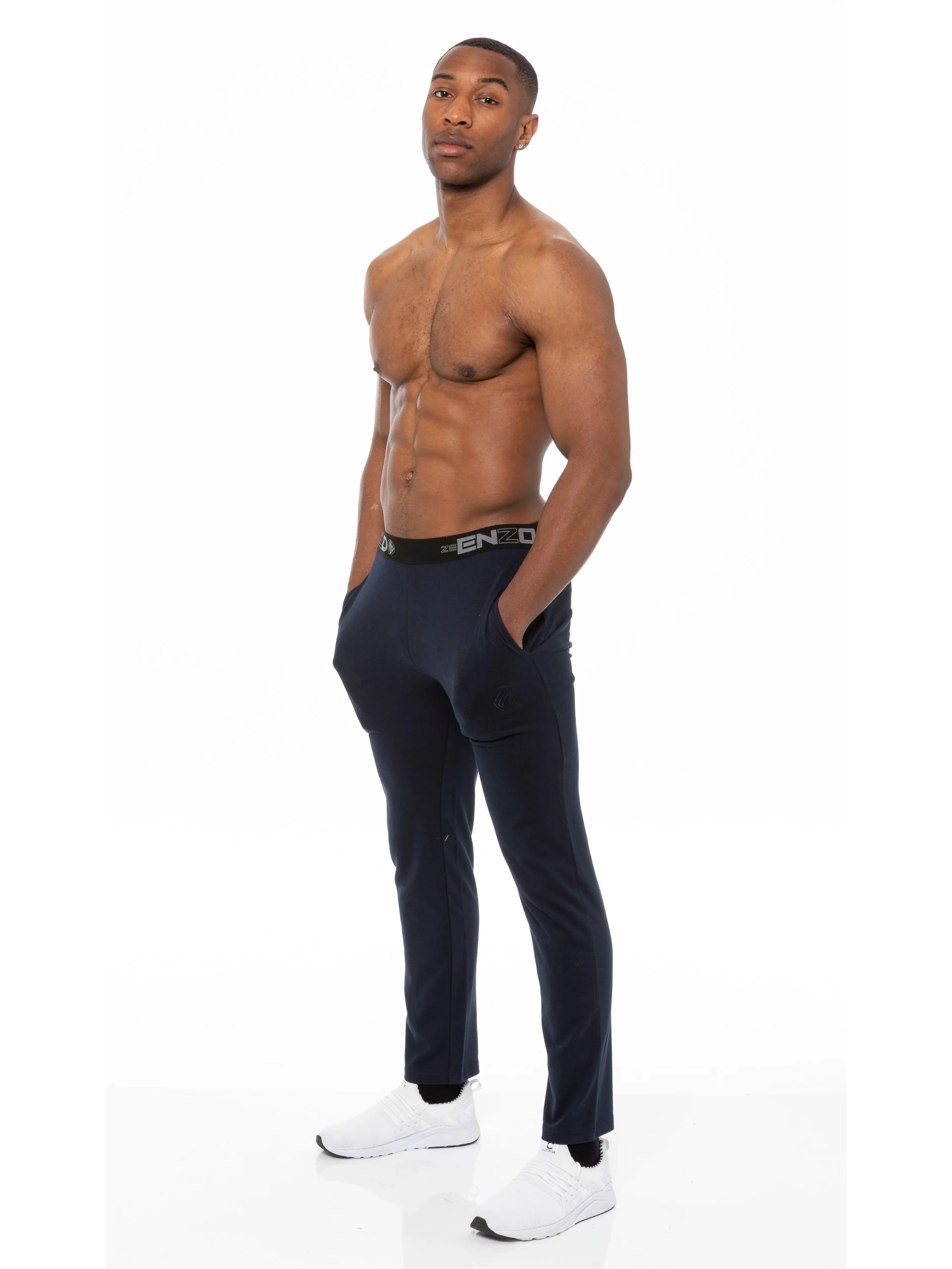 Mens Jacquard Waistline Lounge Pant Joggers | Enzo Designer Menswear - Image 7