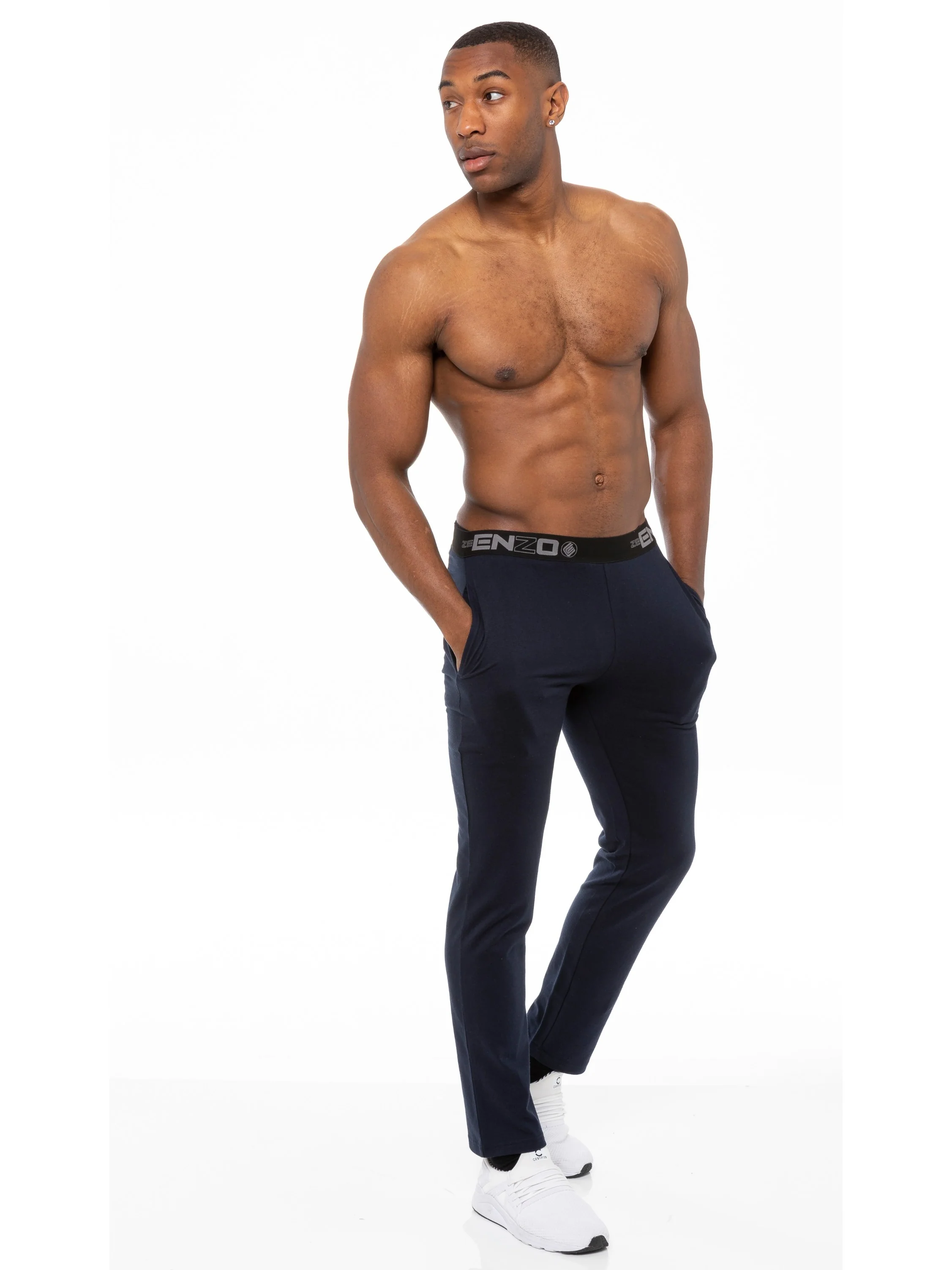 Mens Jacquard Waistline Lounge Pant Joggers | Enzo Designer Menswear - Image 8