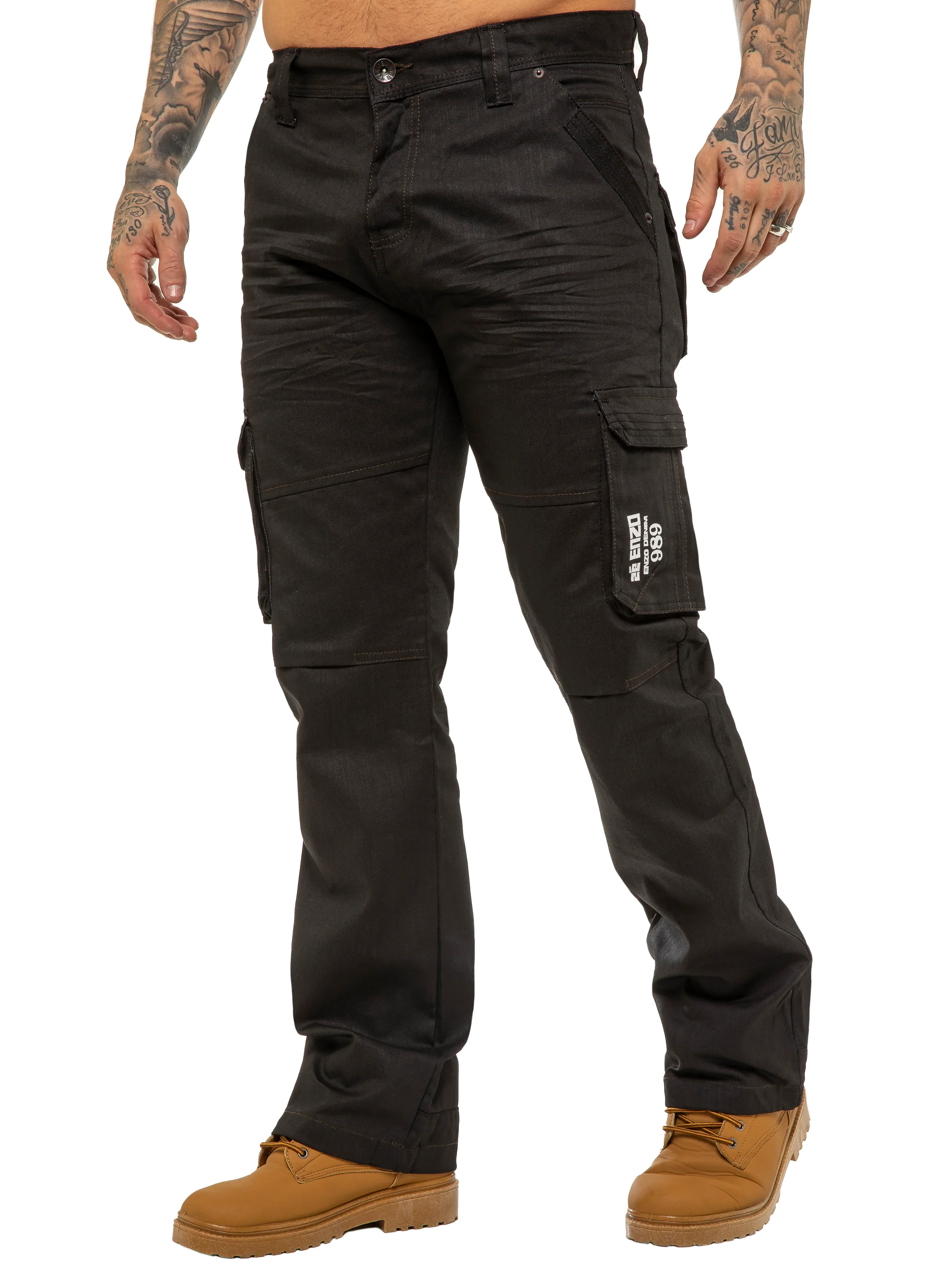 Enzo | Mens Combat Denim Jeans Designer Menswear - Image 6