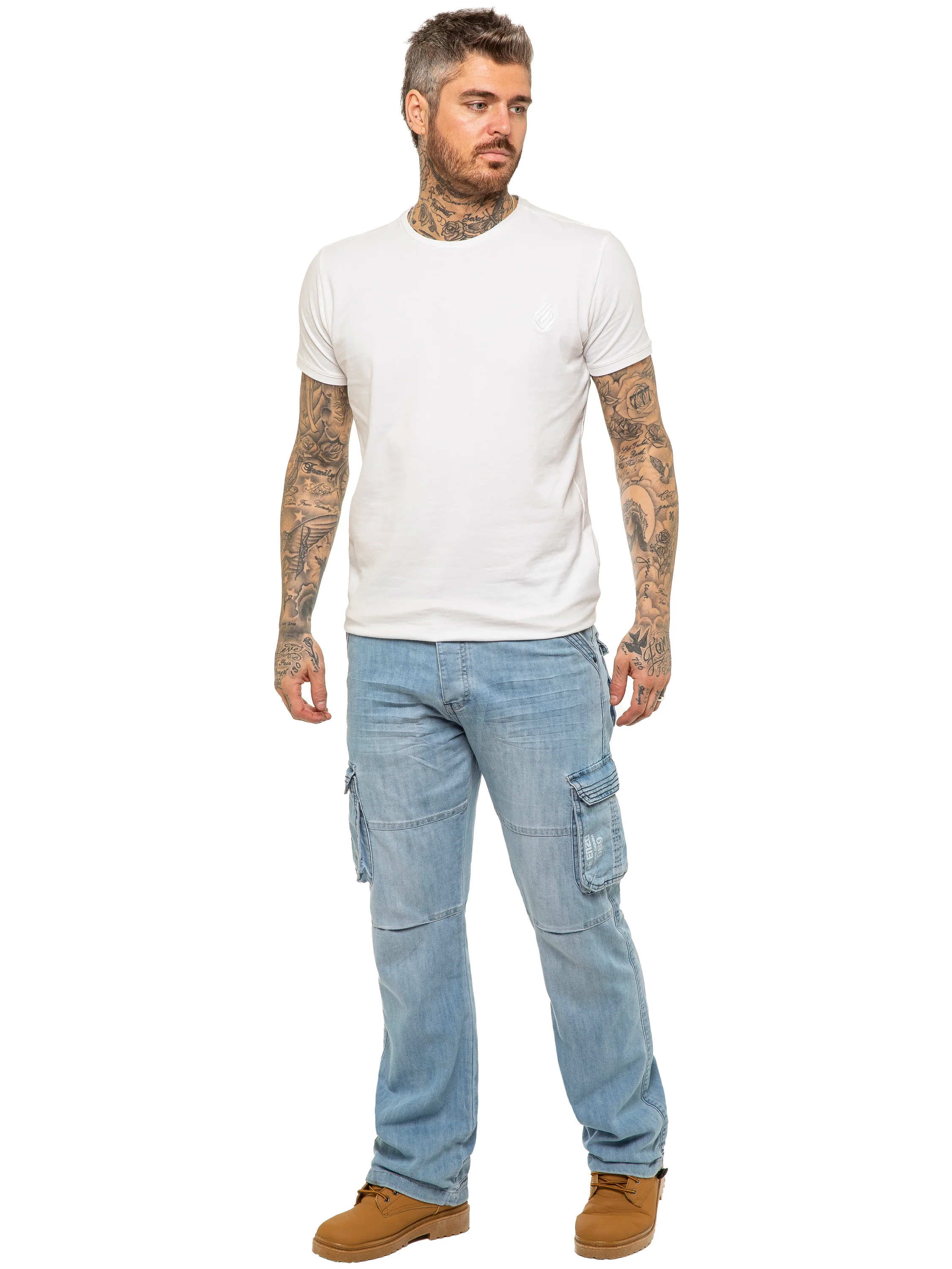 Enzo | Mens Combat Denim Jeans Designer Menswear - Image 11