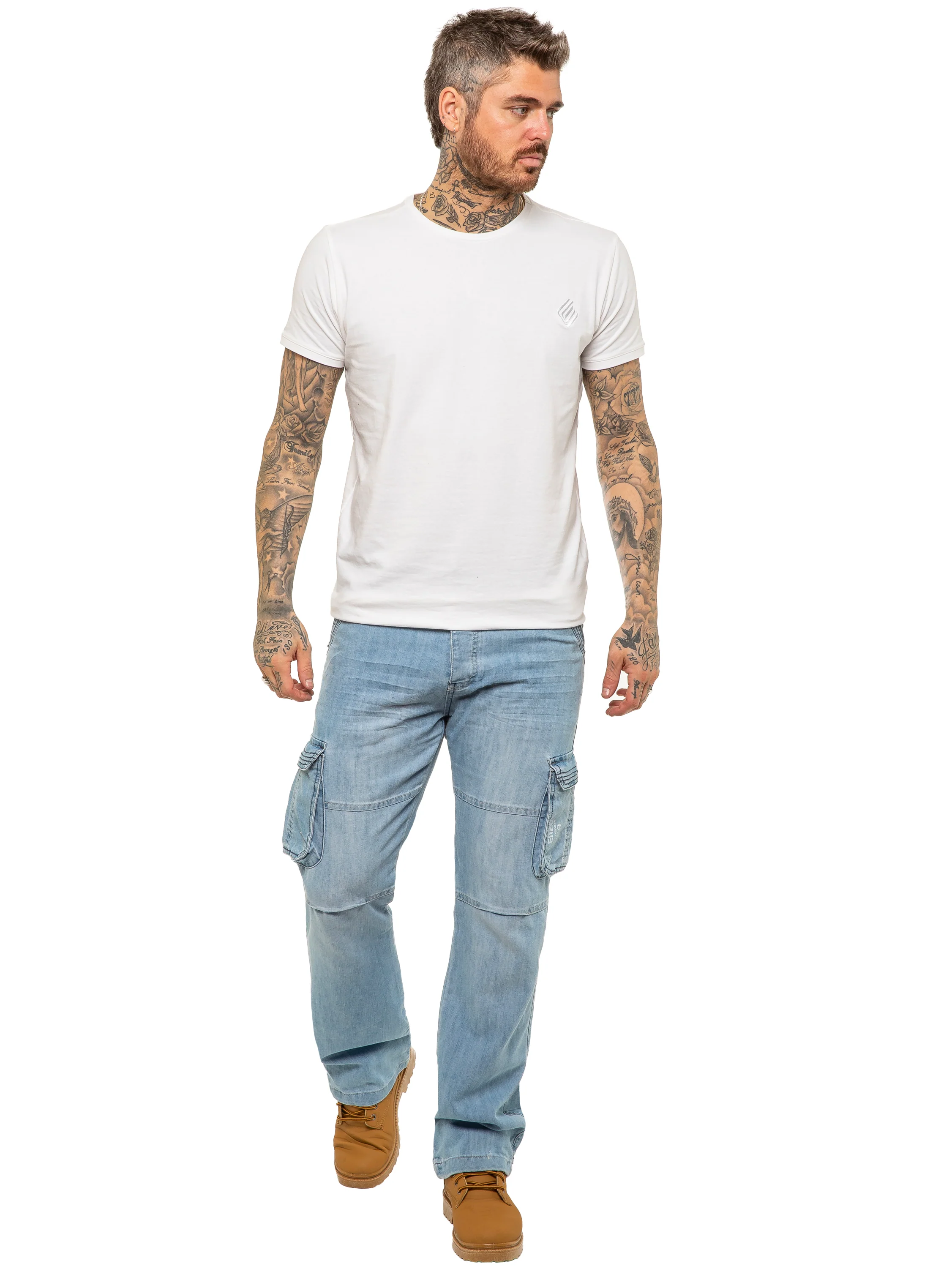 Enzo | Mens Combat Denim Jeans Designer Menswear - Image 12