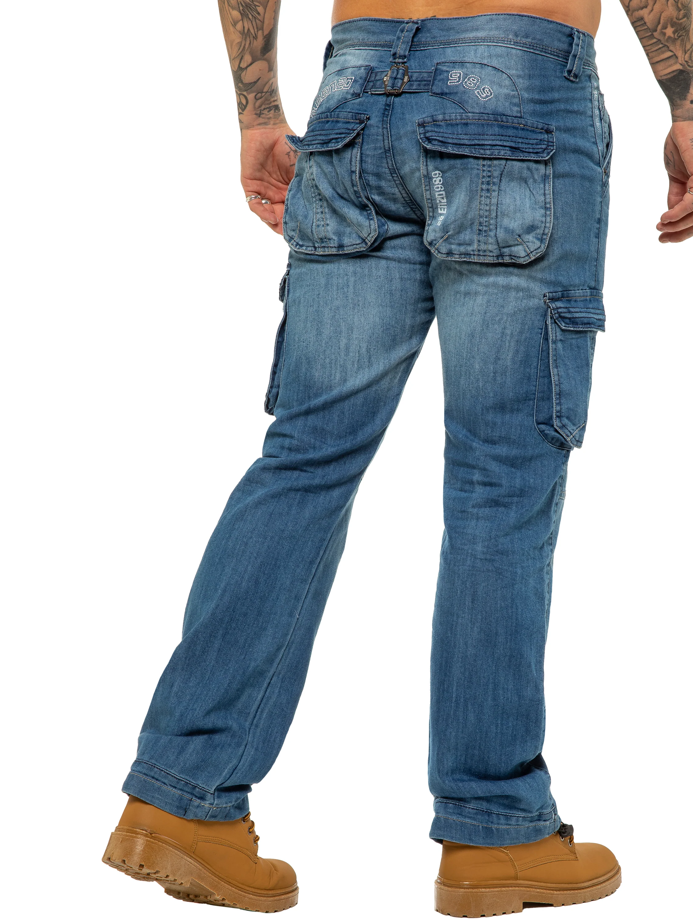 Enzo | Mens Combat Denim Jeans Designer Menswear - Image 3
