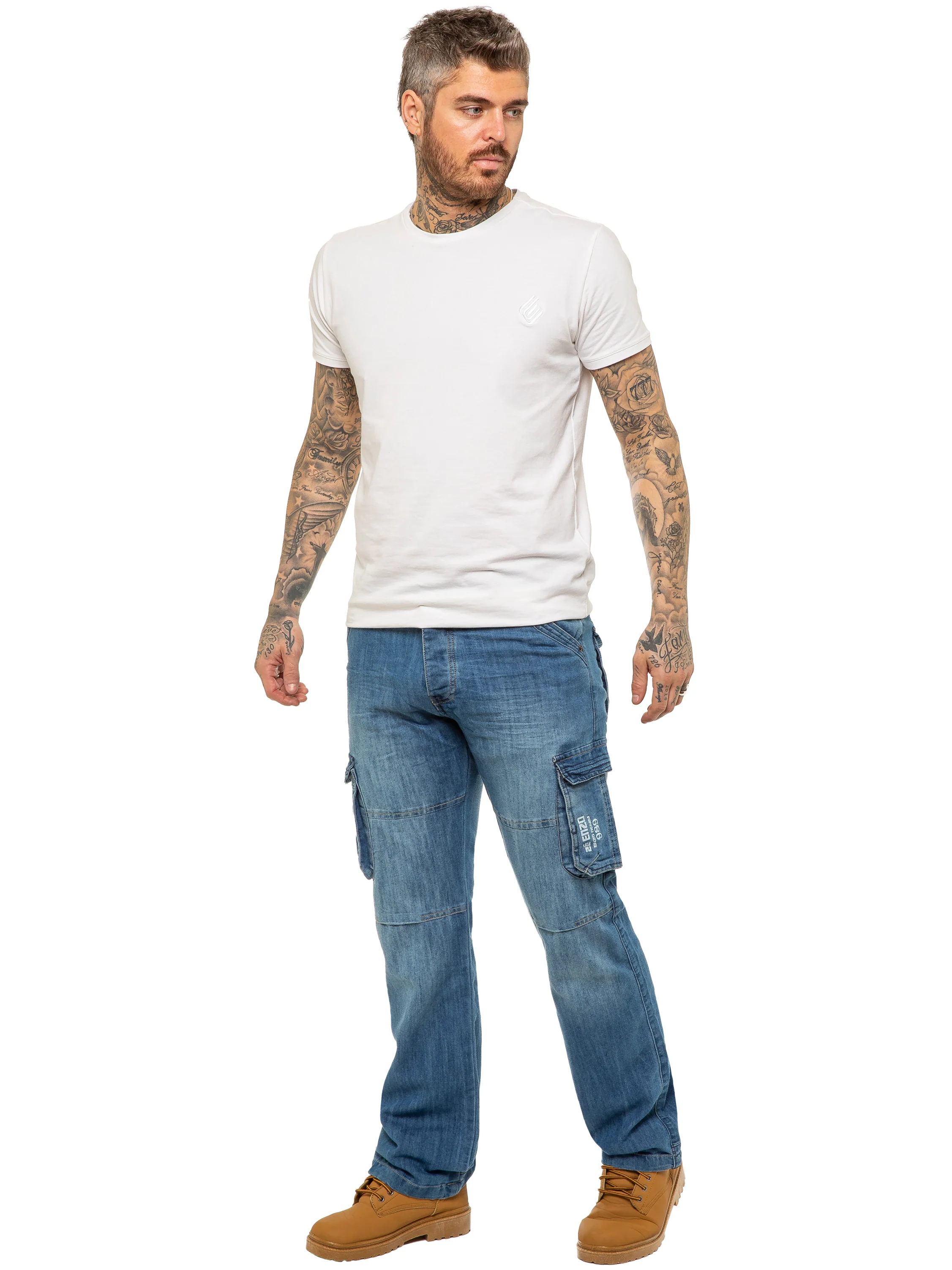 Enzo | Mens Combat Denim Jeans Designer Menswear - Image 5