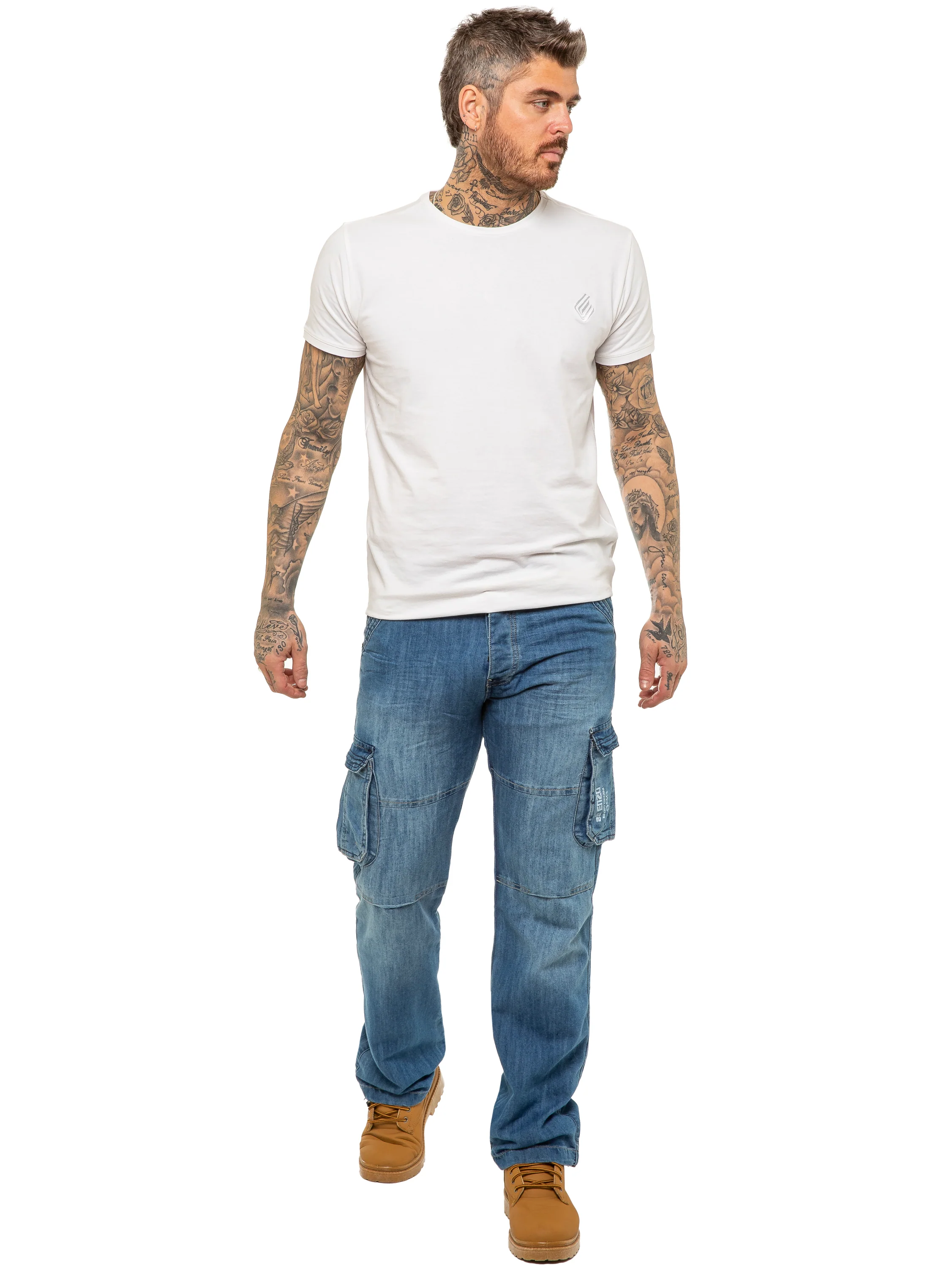 Enzo | Mens Combat Denim Jeans Designer Menswear - Image 6
