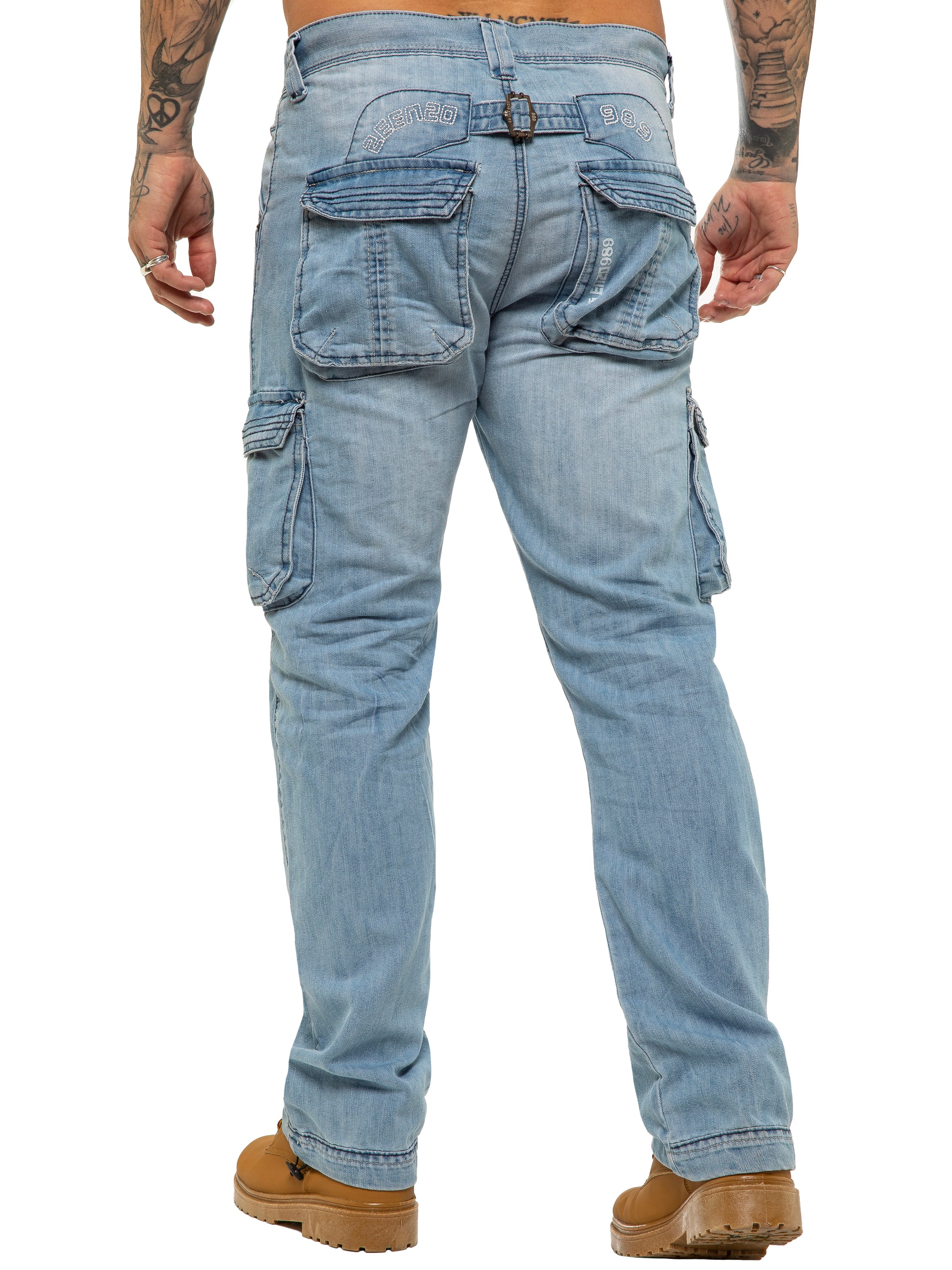 Enzo | Mens Combat Denim Jeans Designer Menswear - Image 8