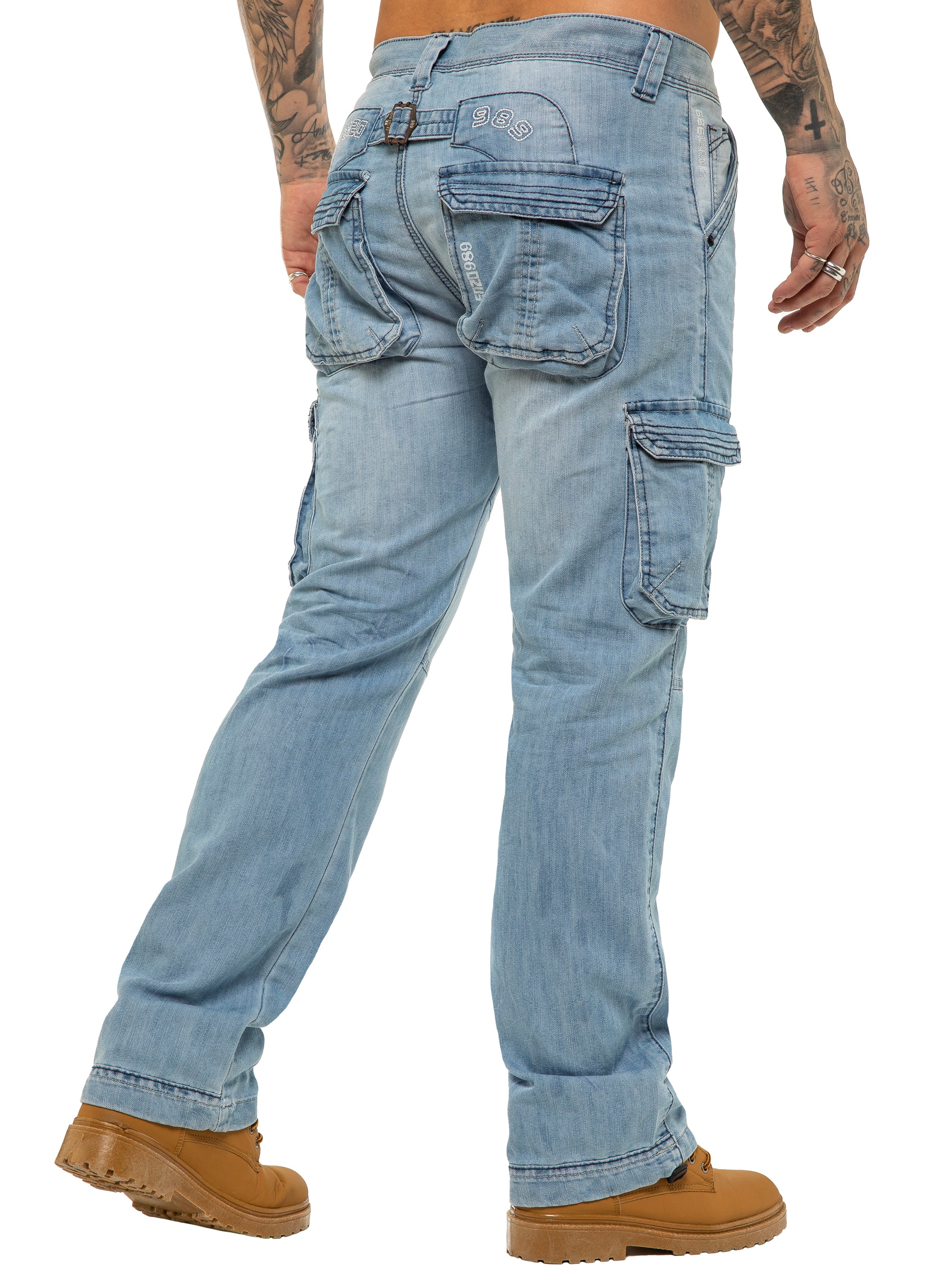 Enzo | Mens Combat Denim Jeans Designer Menswear - Image 9