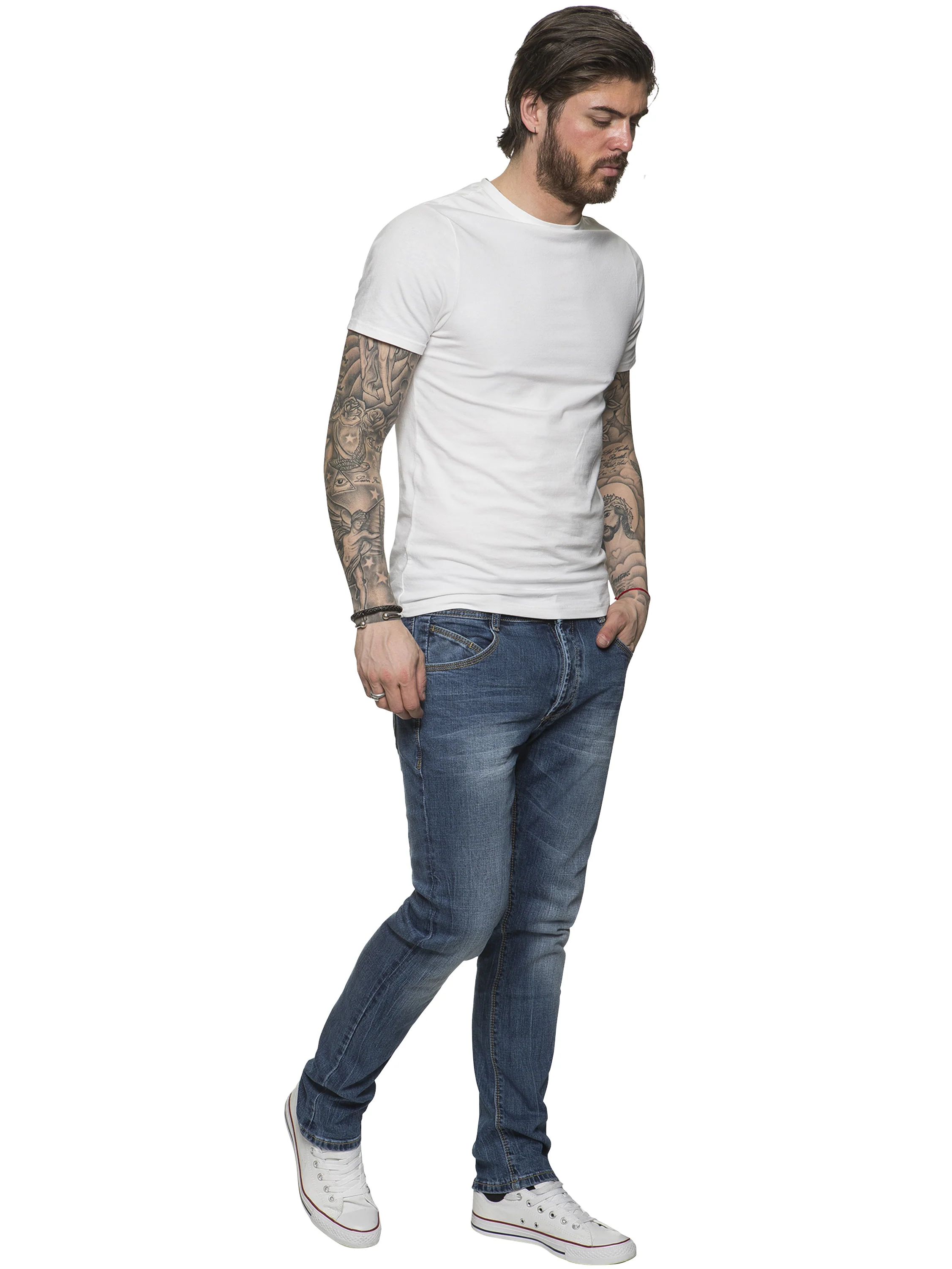 ETO | Mens Designer Tapered Fit Stretch Denim Jeans - Image 3