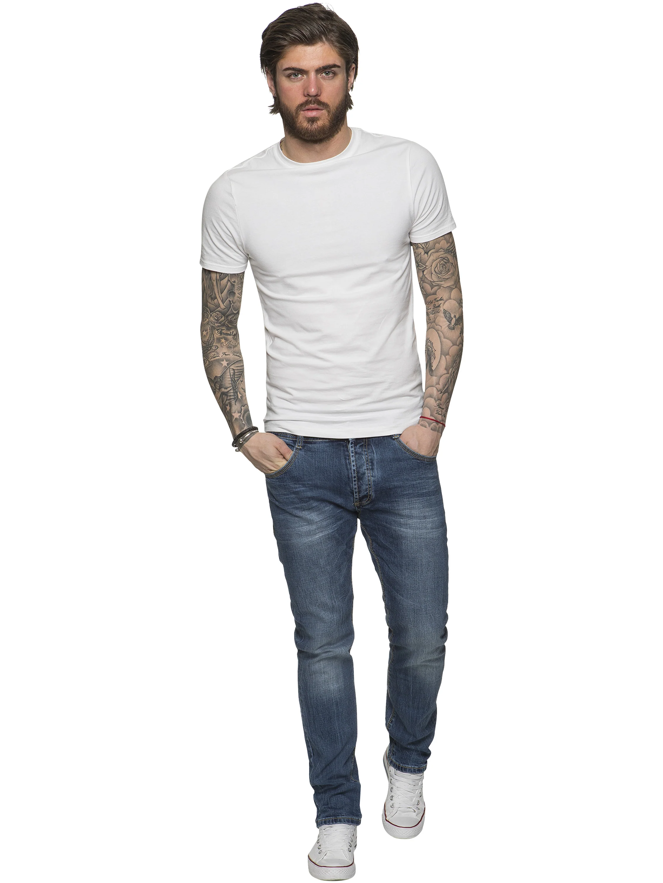 ETO | Mens Designer Tapered Fit Stretch Denim Jeans - Image 4