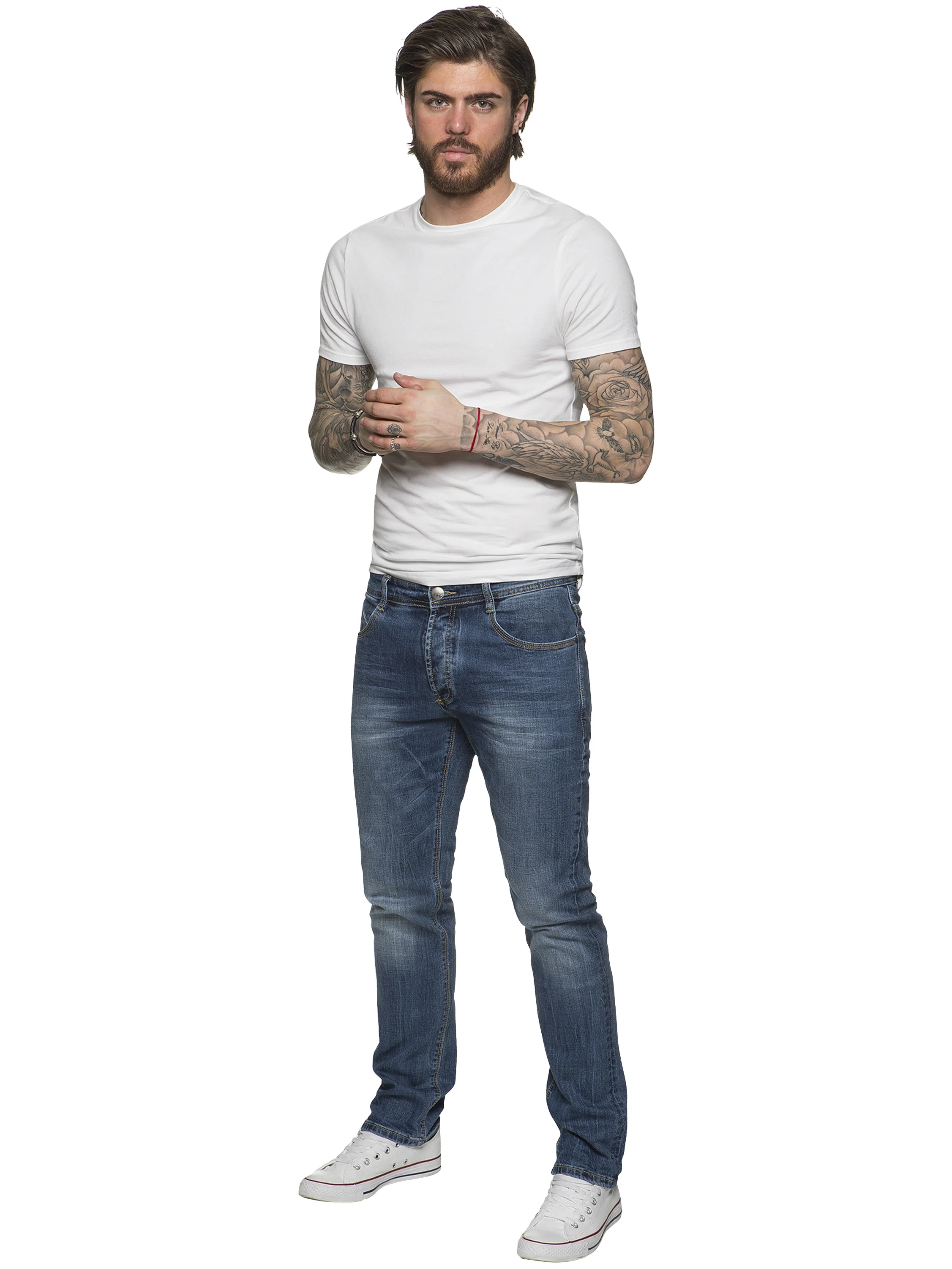 ETO | Mens Designer Tapered Fit Stretch Denim Jeans - Image 6