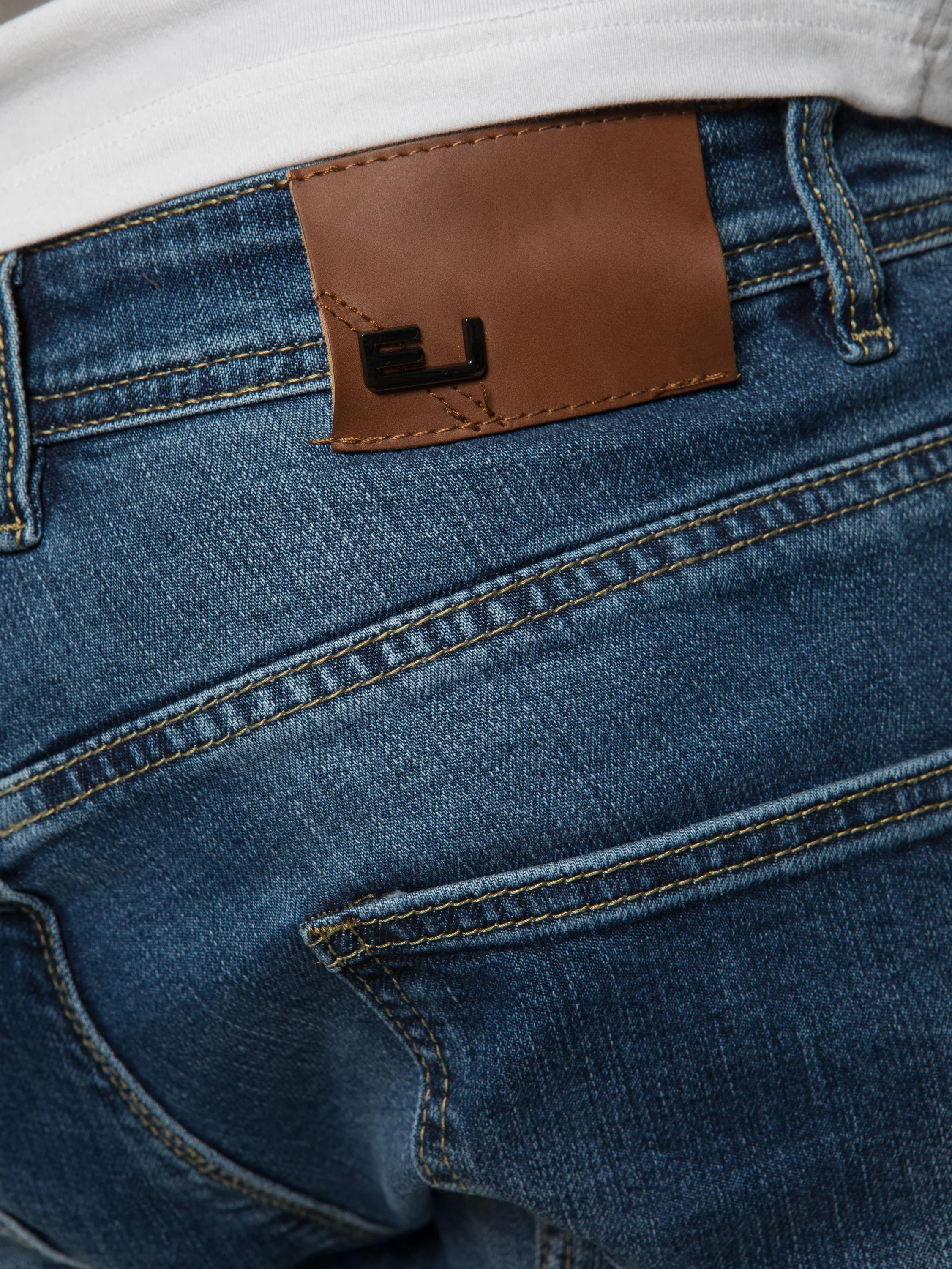 ETO | Mens Designer Tapered Fit Stretch Denim Jeans - Image 7