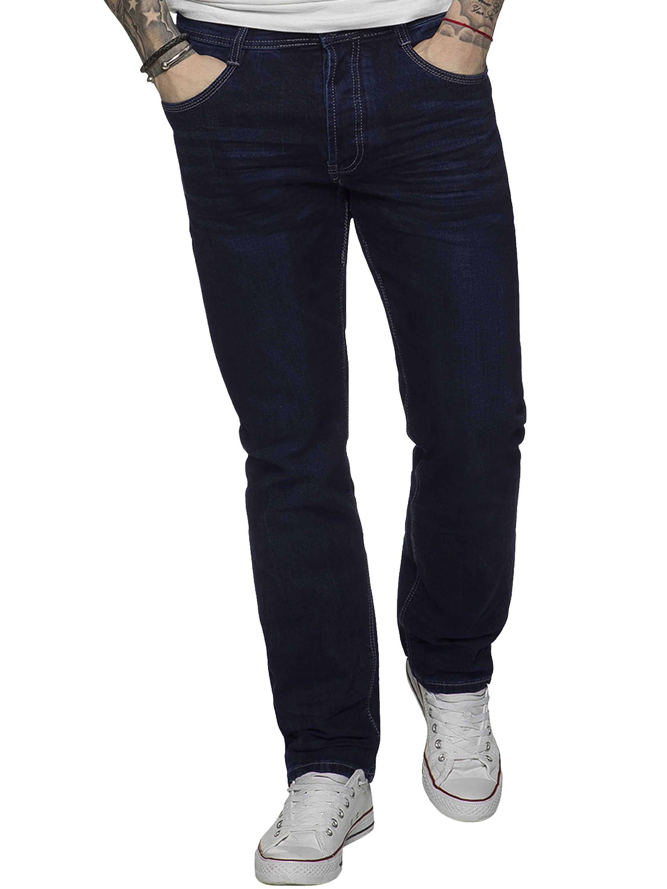 ETO | Mens Designer Tapered Fit Stretch Denim Jeans - Image 8