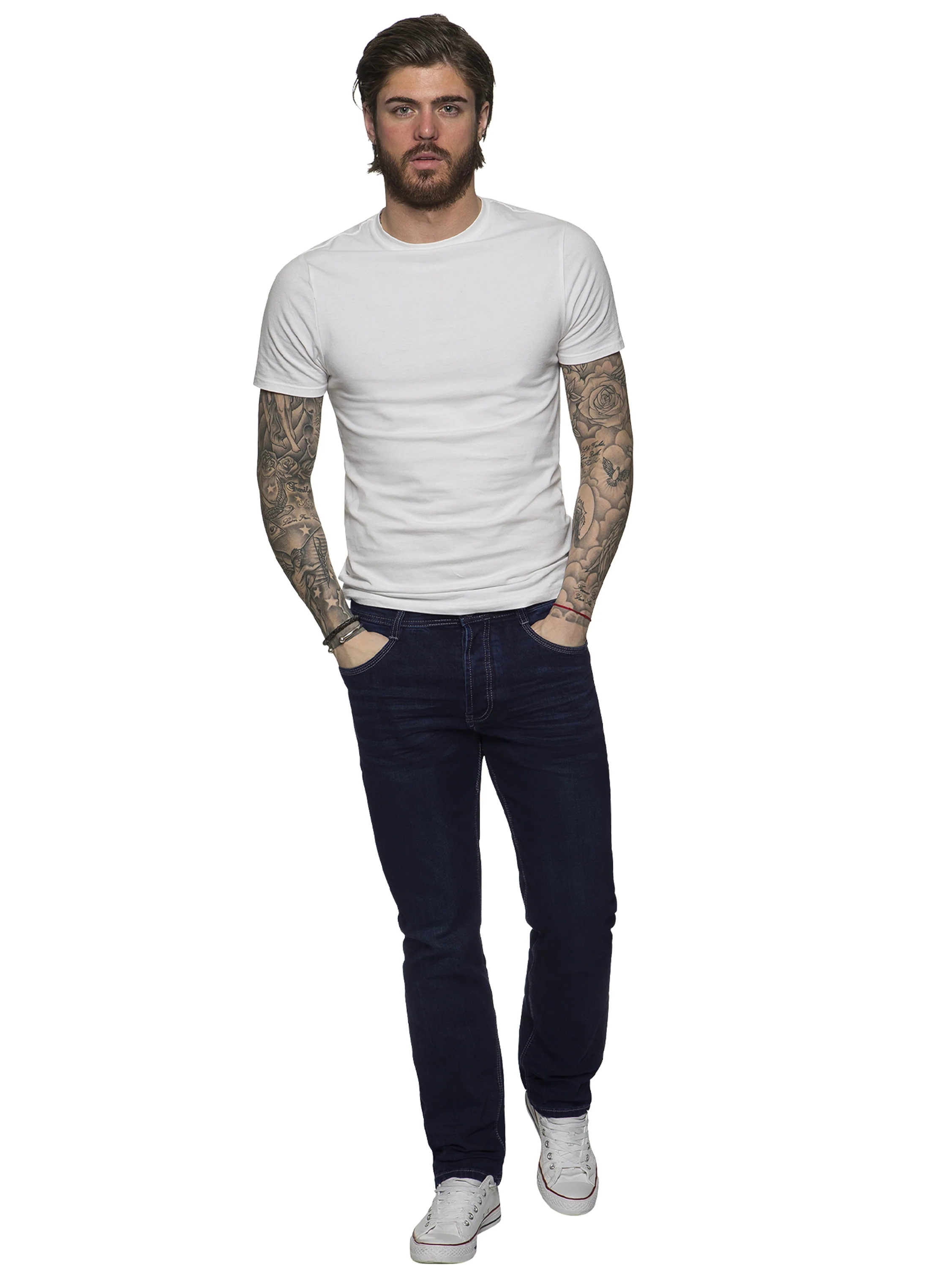 ETO | Mens Designer Tapered Fit Stretch Denim Jeans - Image 9