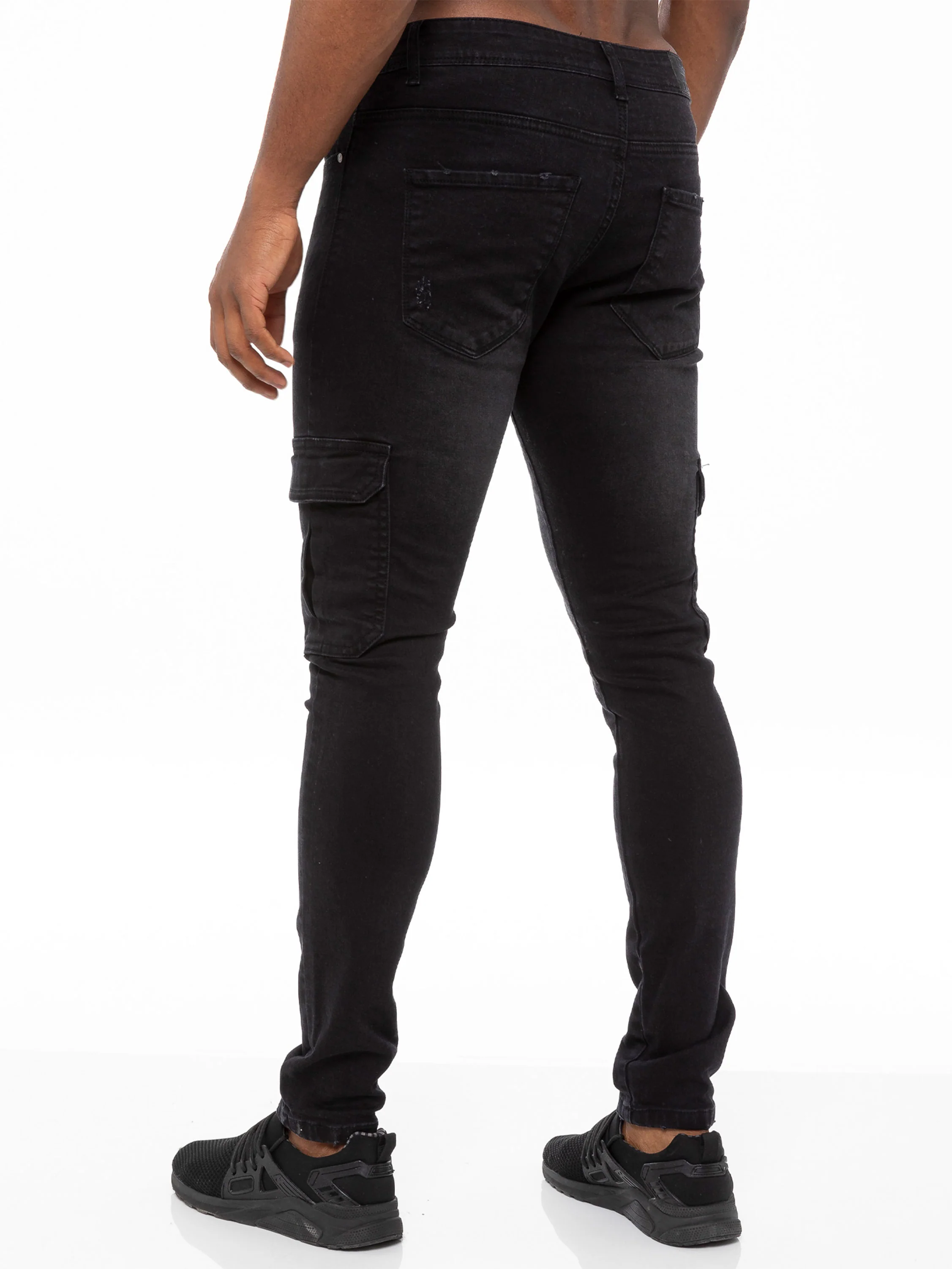 Mens Skinny Stretch Distressed Denim Jeans | Enzo Designer Menswear - Image 10