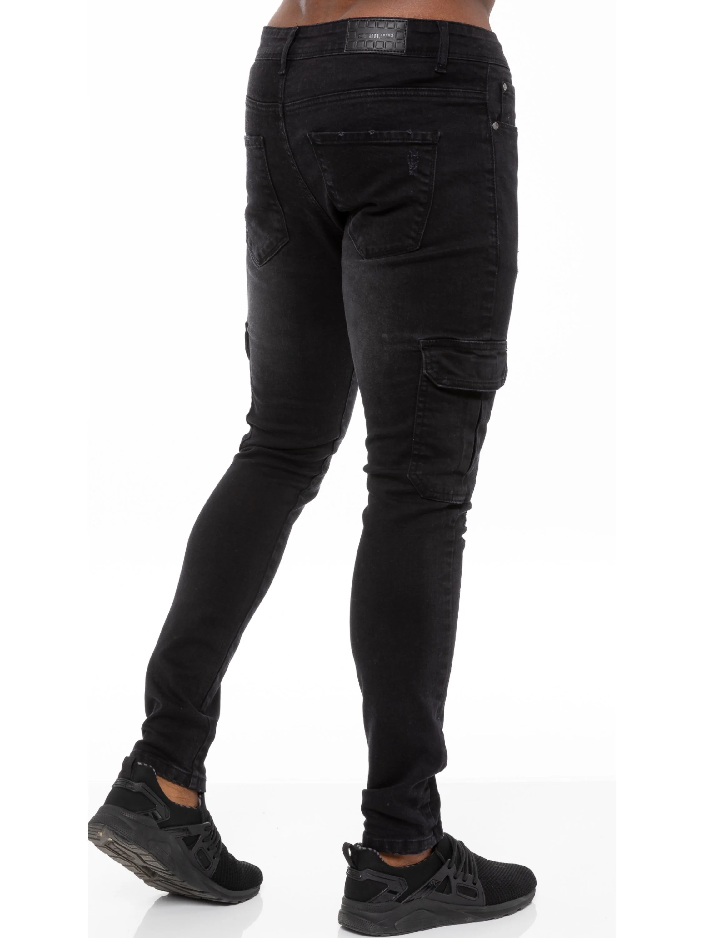 Mens Skinny Stretch Distressed Denim Jeans | Enzo Designer Menswear - Image 11