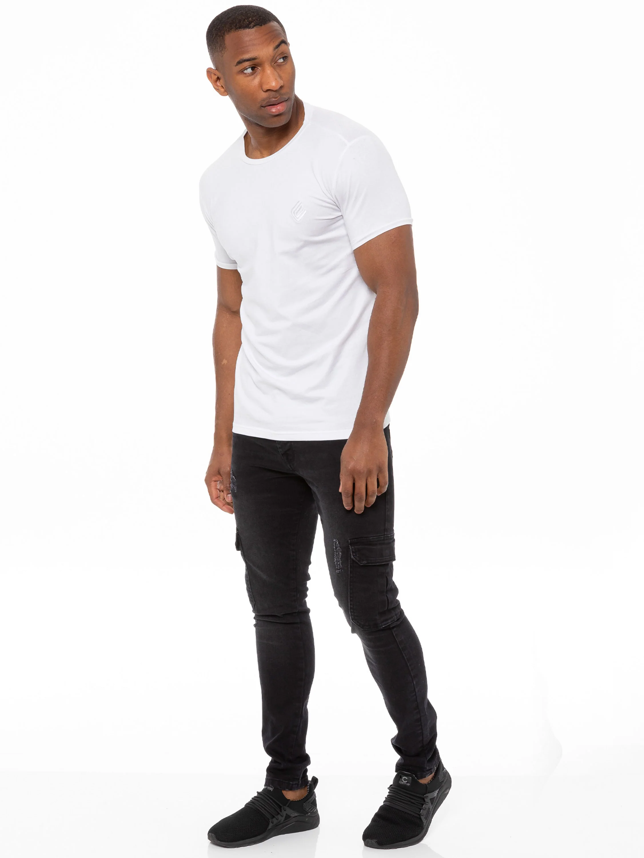 Mens Skinny Stretch Distressed Denim Jeans | Enzo Designer Menswear - Image 14