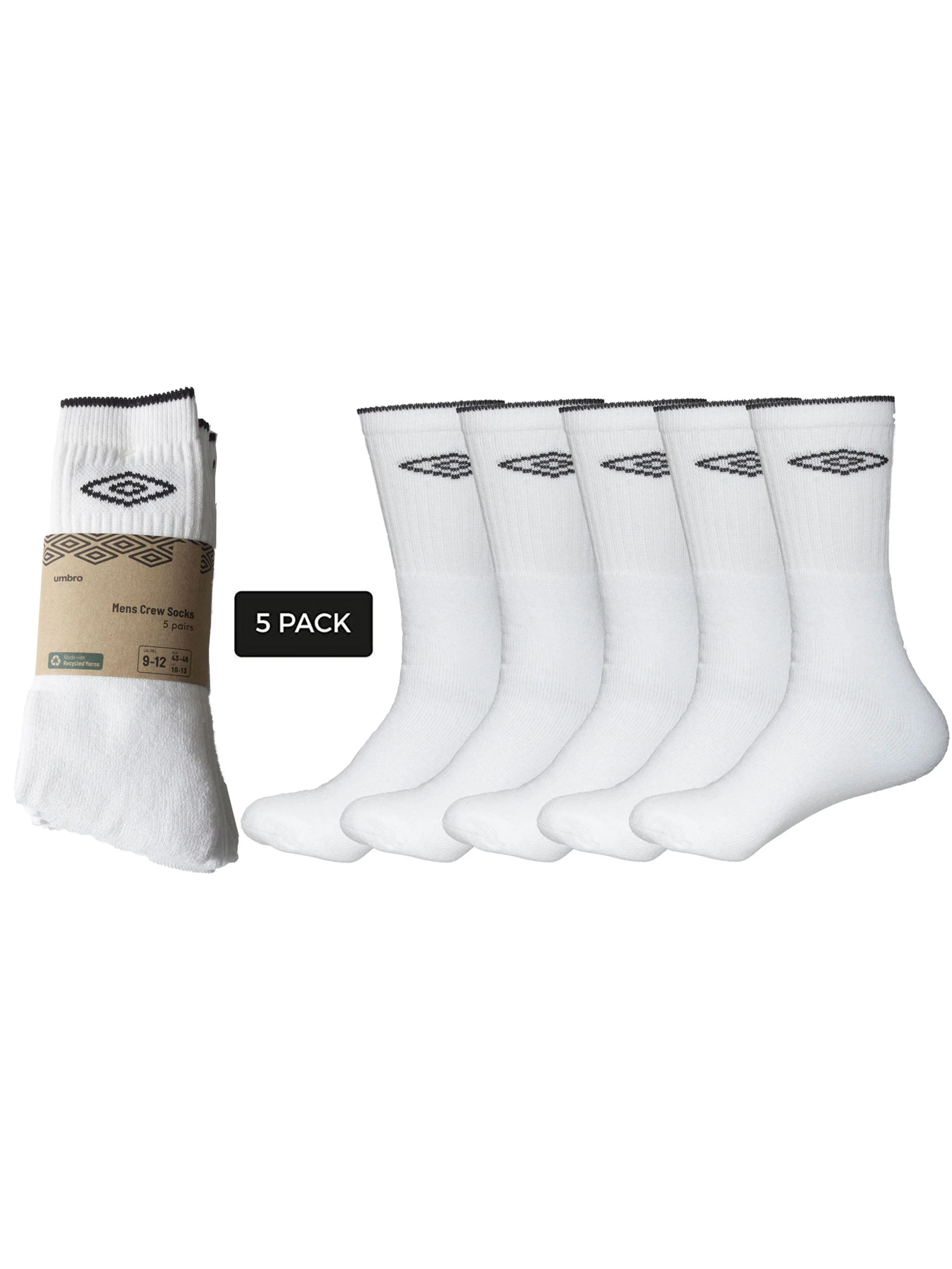 Mens Umbro Crew Socks | 5 Pairs - Image 7